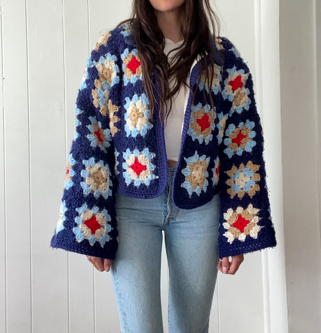 Upcycled Granny Square Jacket - Fully Lined