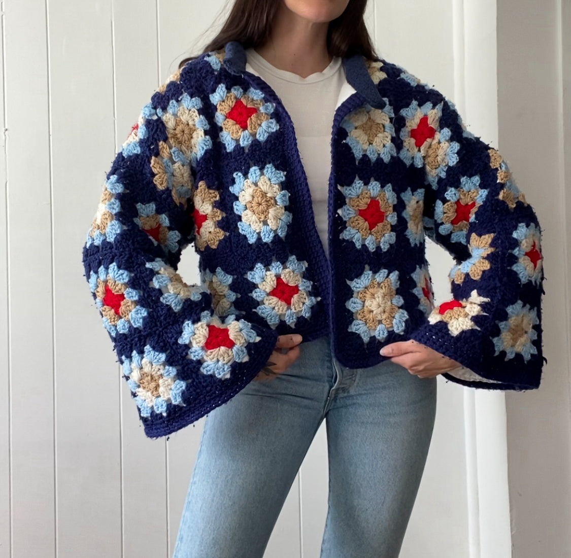 Upcycled Granny Square Jacket - Fully Lined