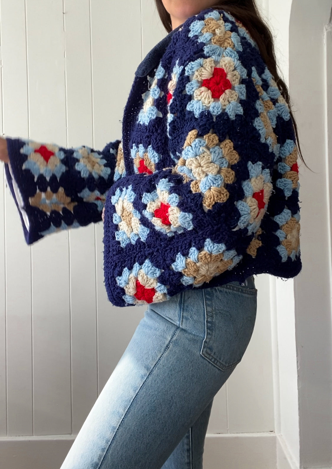 Upcycled Granny Square Jacket - Fully Lined