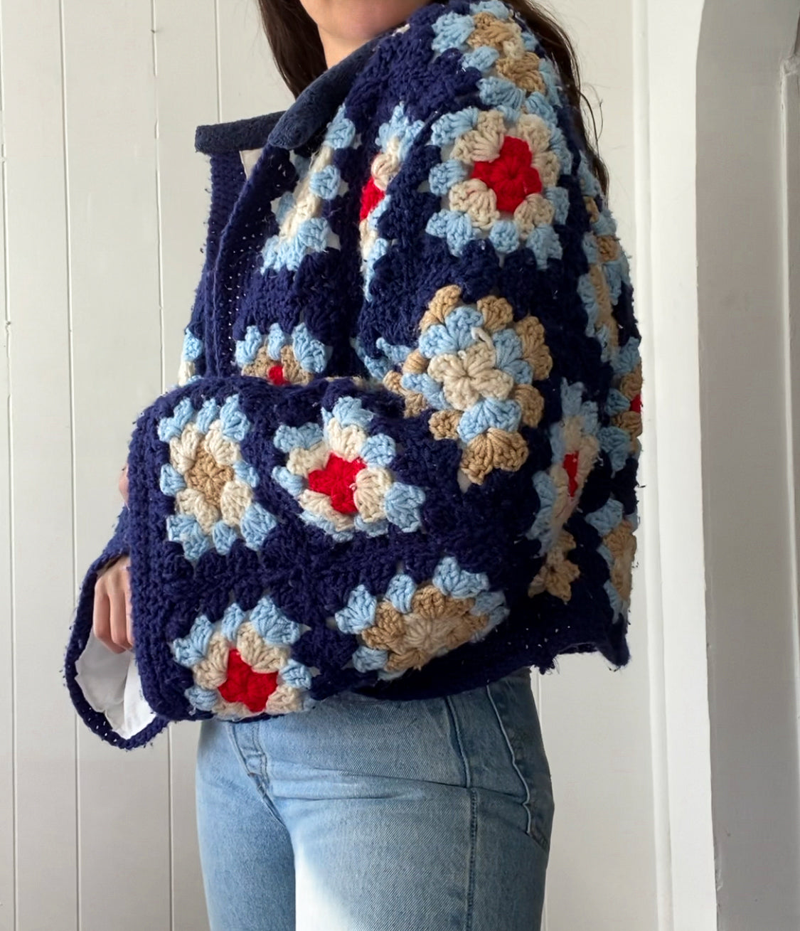 Upcycled Granny Square Jacket - Fully Lined