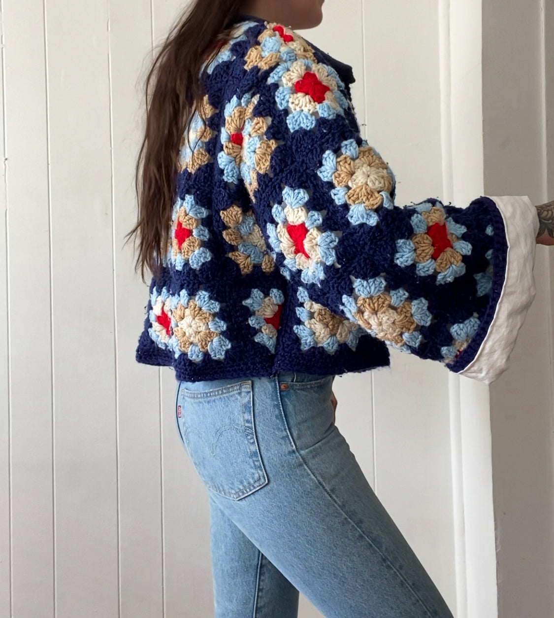 Upcycled Granny Square Jacket - Fully Lined