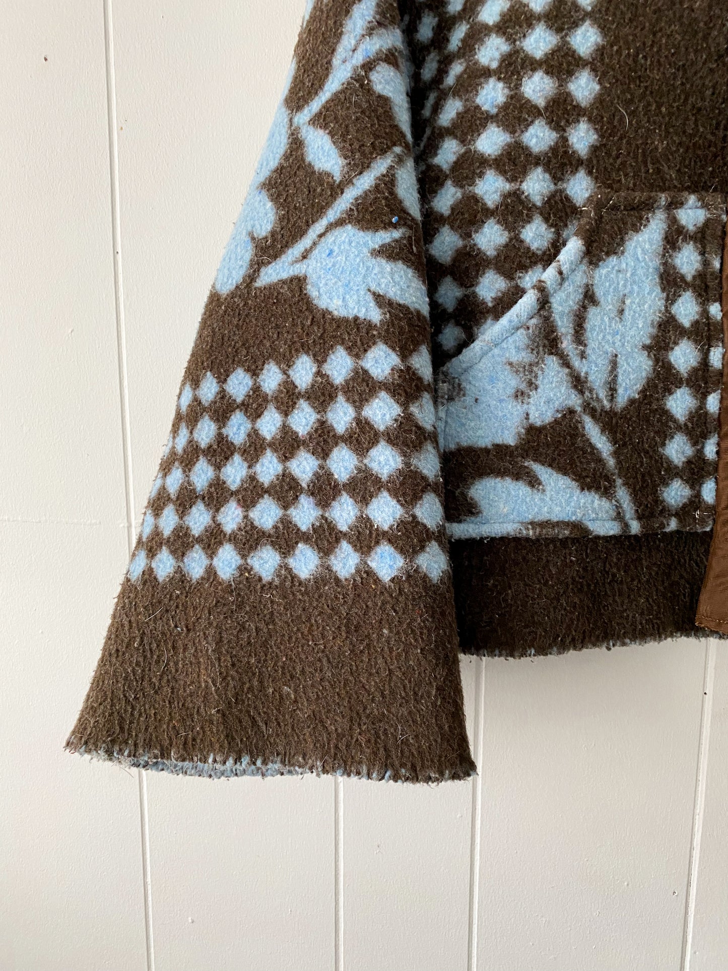 Upcycled Floral & Checkered Coat