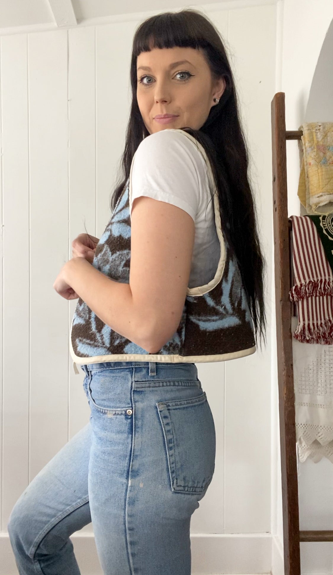 Upcycled Tie-front Vest