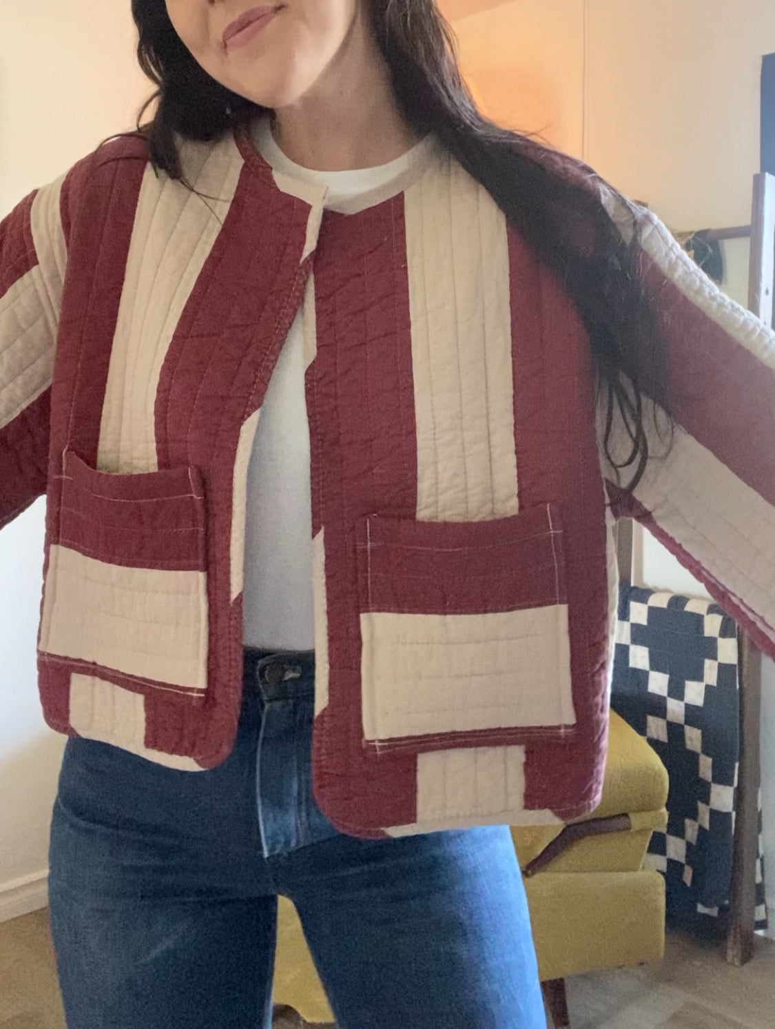 Upcycled Vintage Striped Jacket