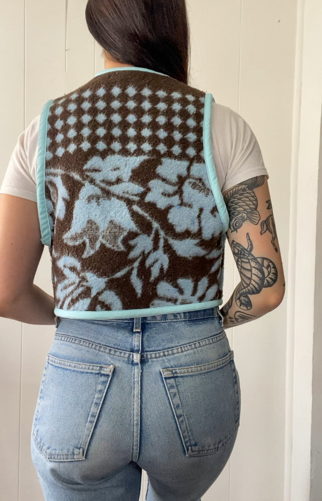 Upcycled Tie-front Vest
