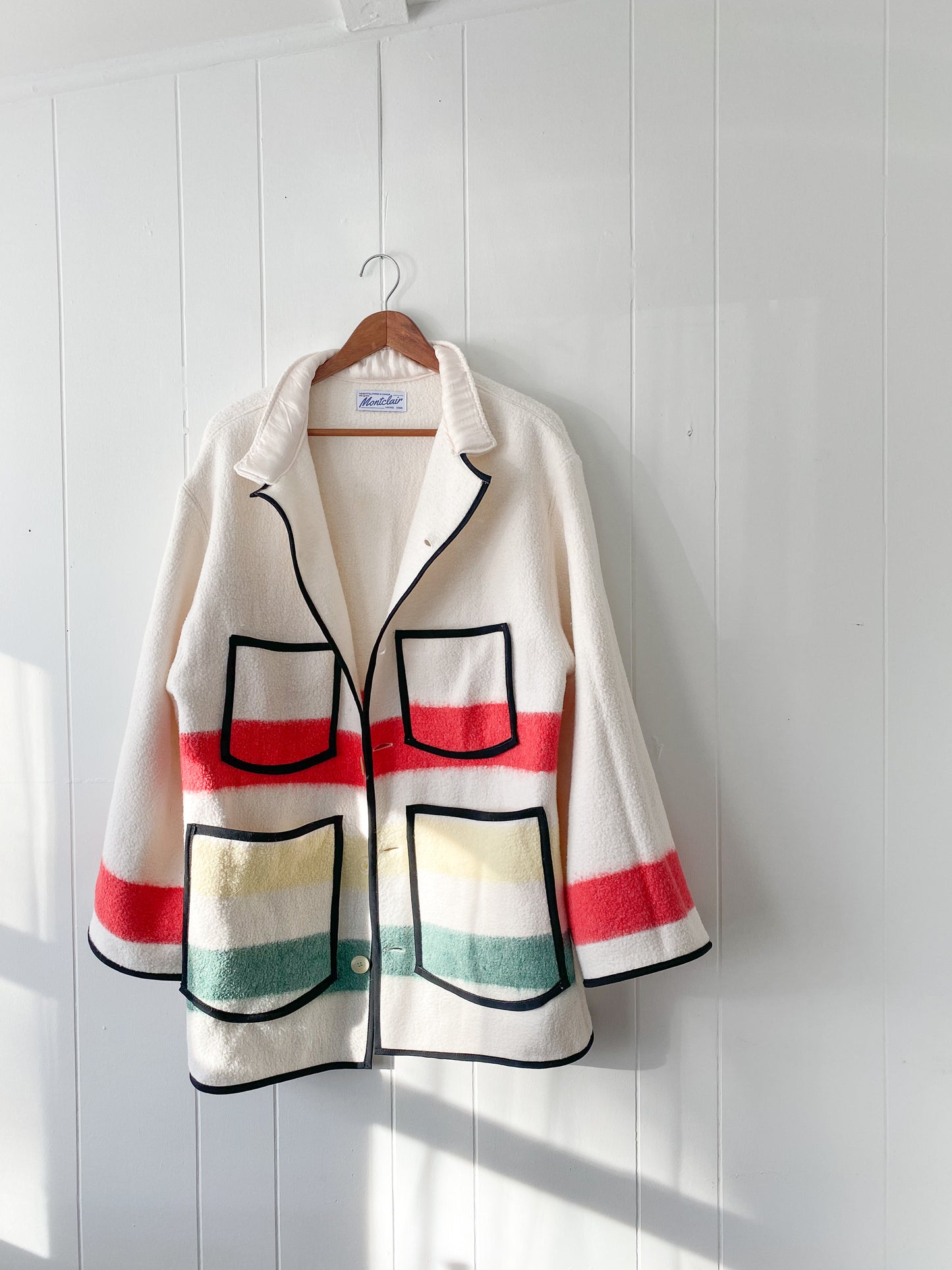 Upcycled Vintage Striped Blanket Coat