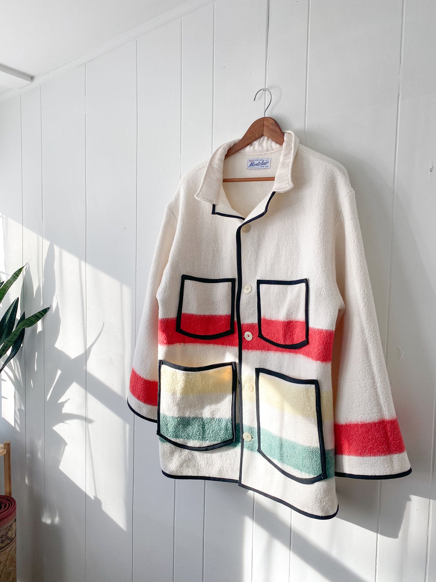 Upcycled Vintage Striped Blanket Coat