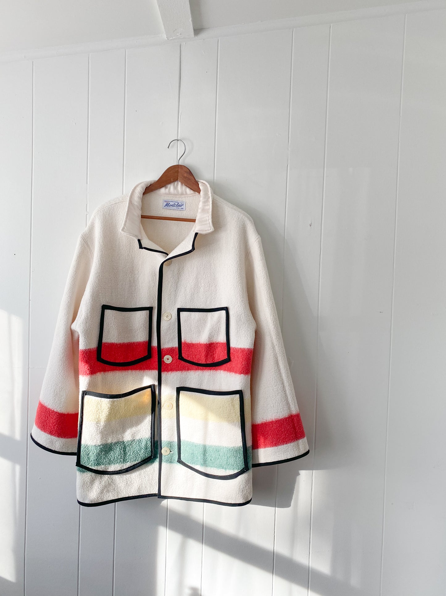 Upcycled Vintage Striped Blanket Coat