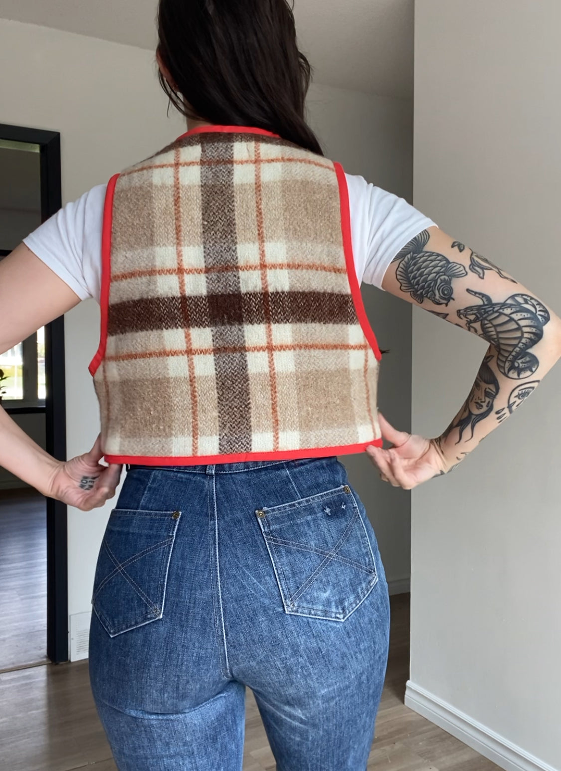 Upcycled Tie-Front Vest