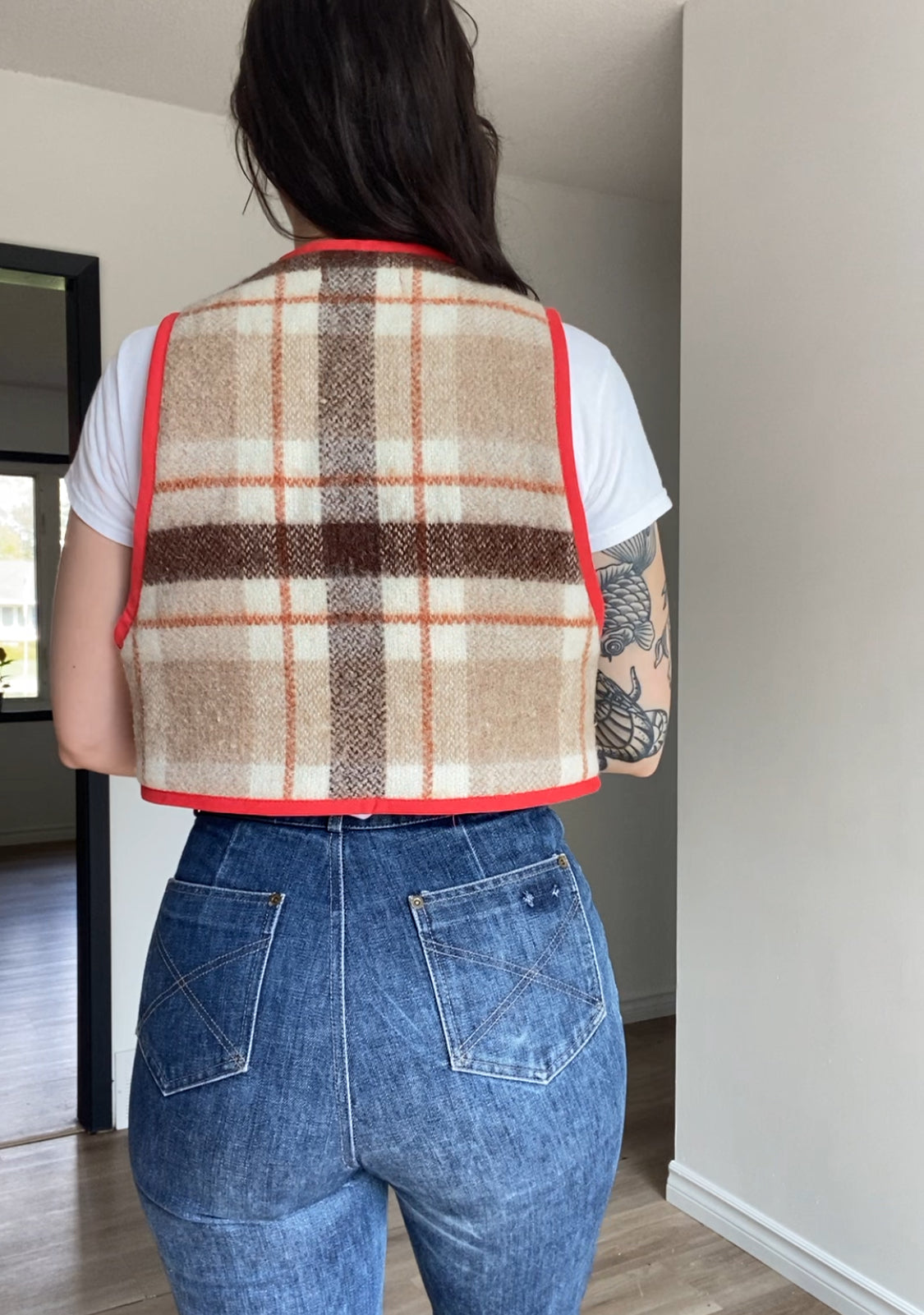 Upcycled Tie-Front Vest