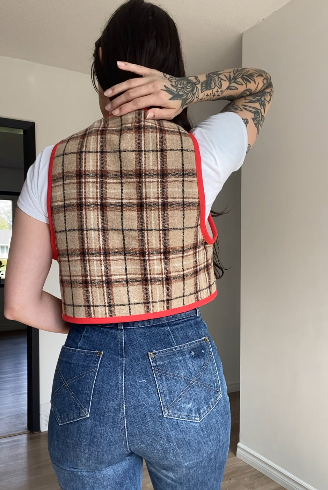 Upcycled Tie-Front Vest
