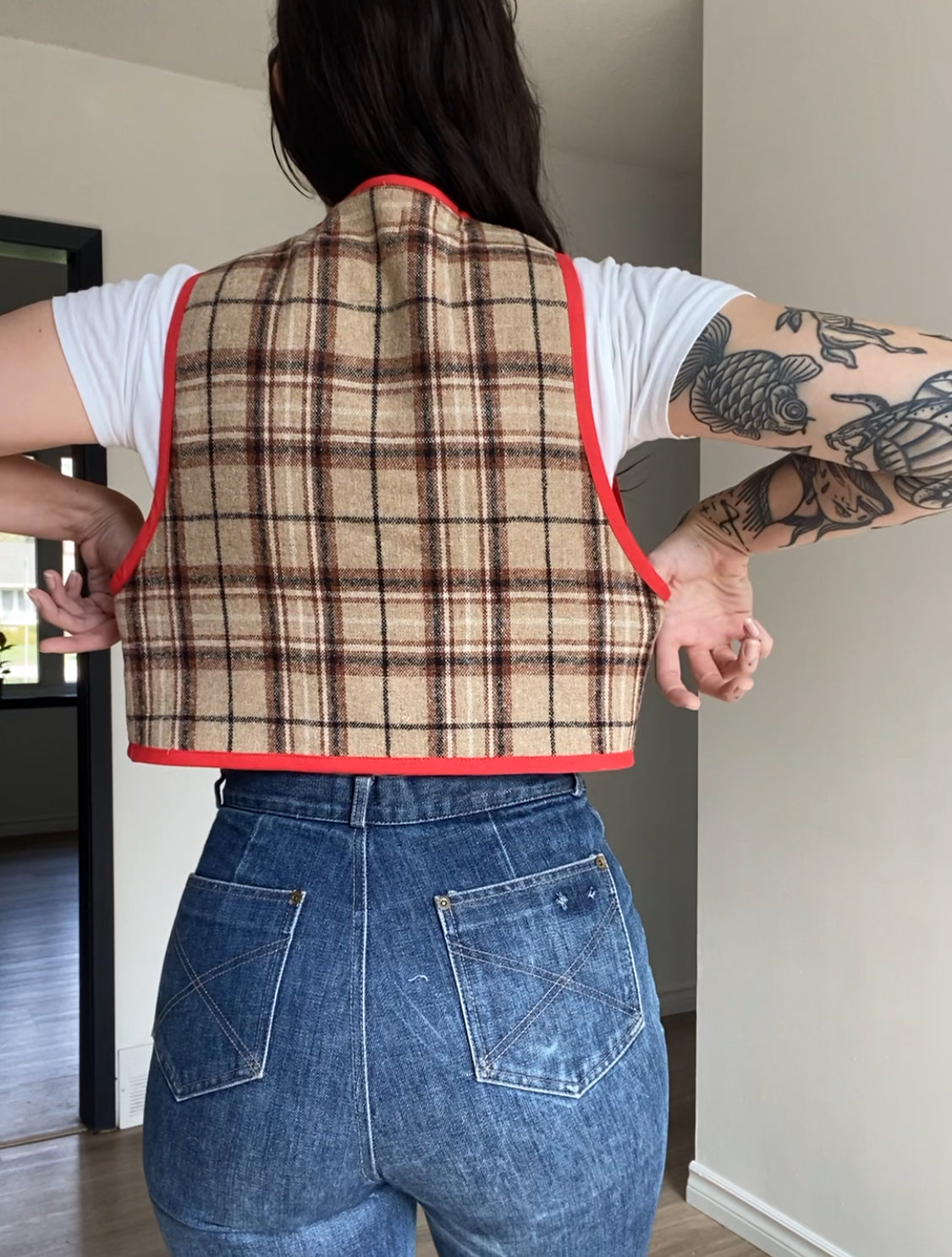 Upcycled Tie-Front Vest