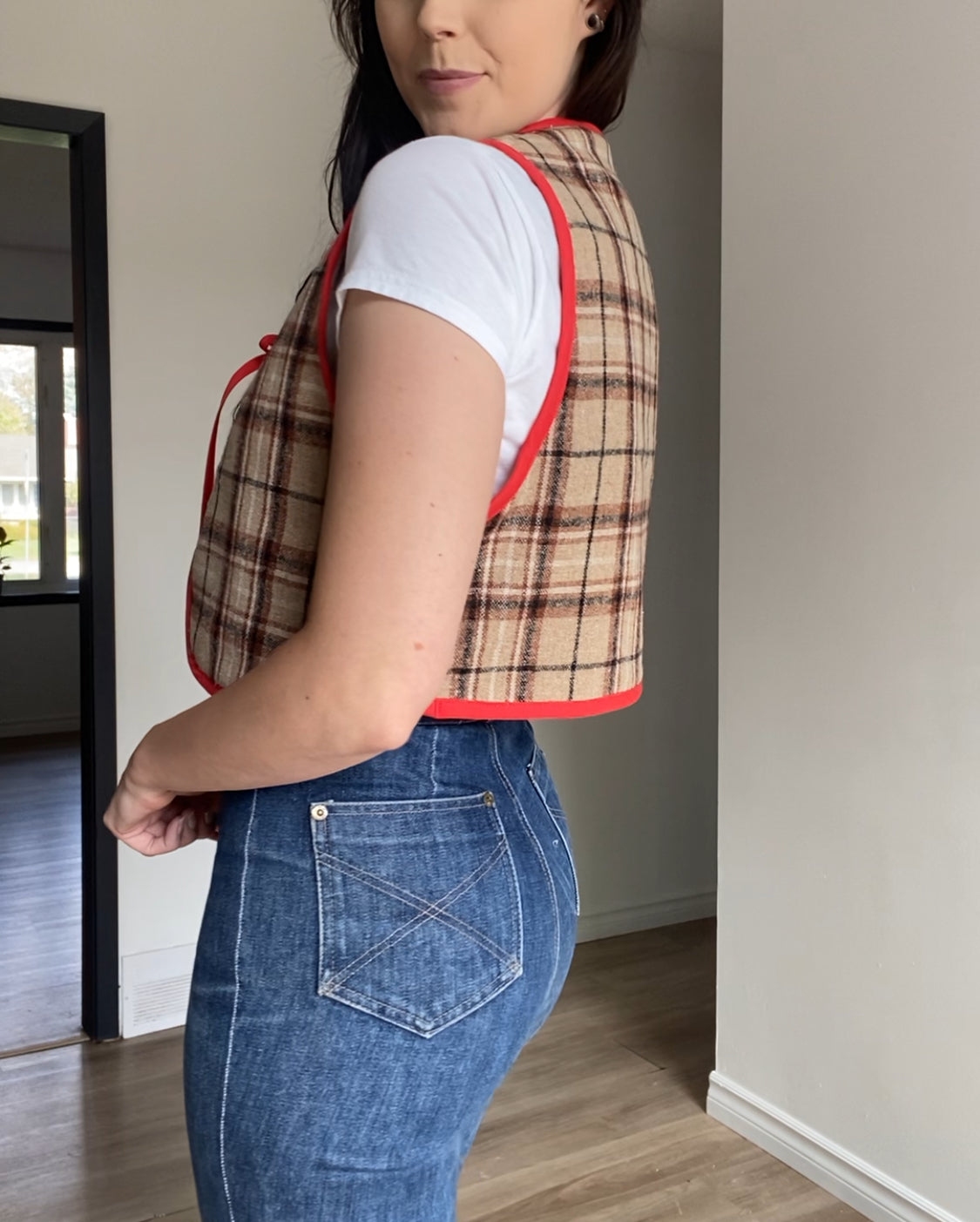 Upcycled Tie-Front Vest