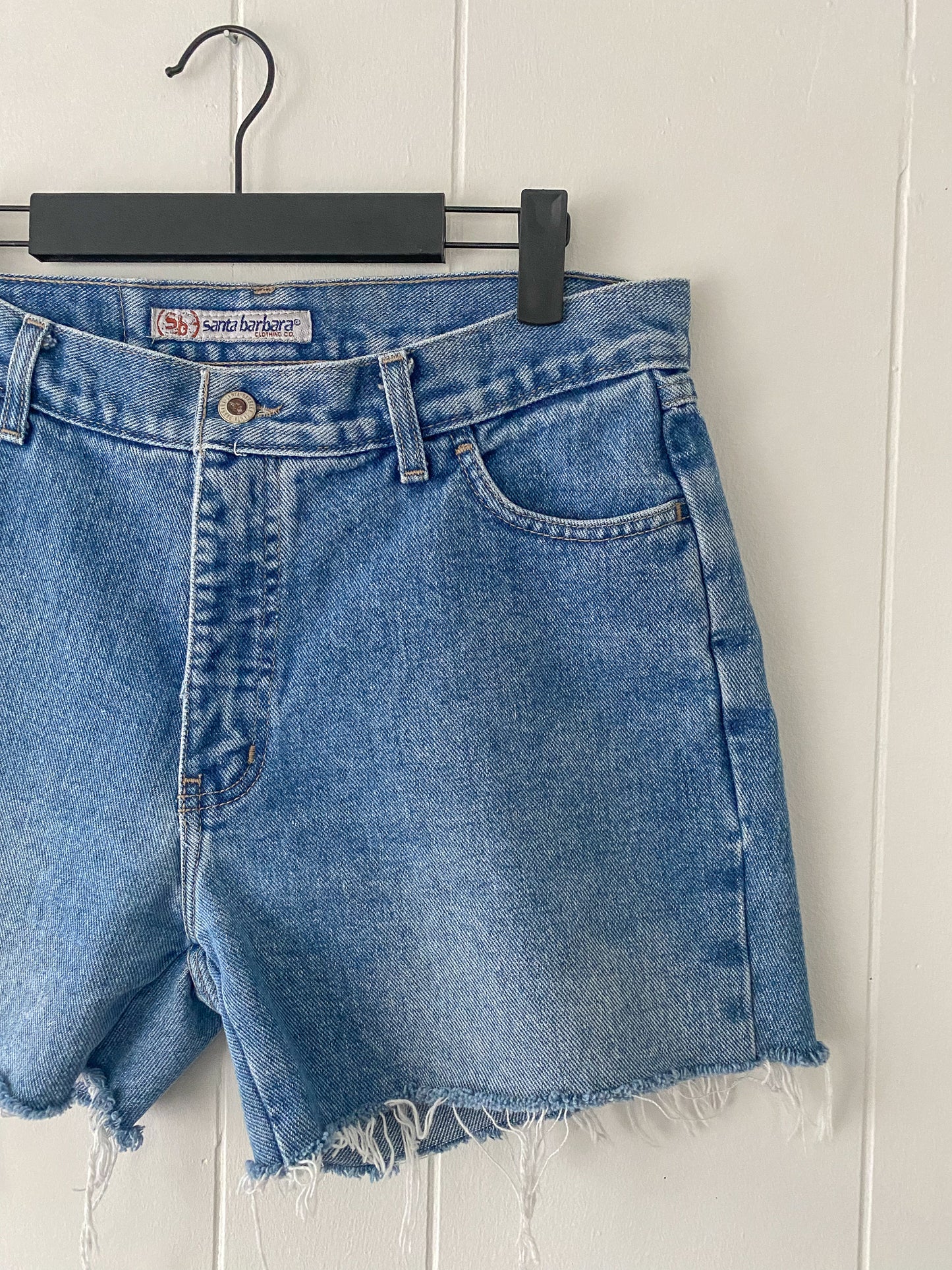 33.5"W Vintage Santa Barbara Cut-off Jean Shorts