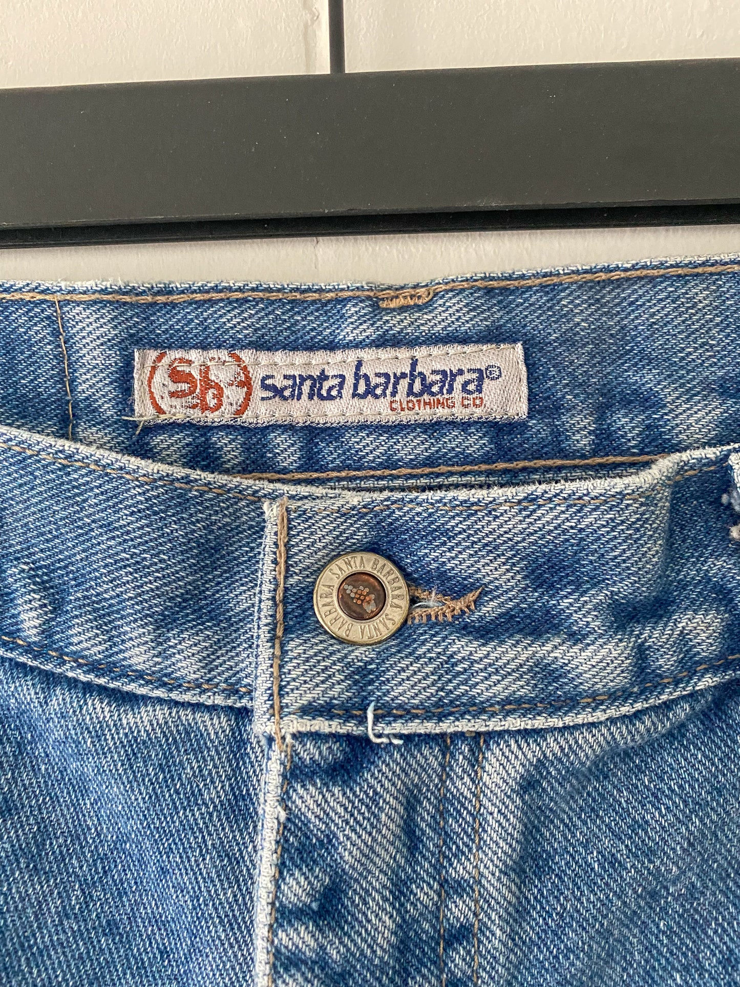33.5"W Vintage Santa Barbara Cut-off Jean Shorts