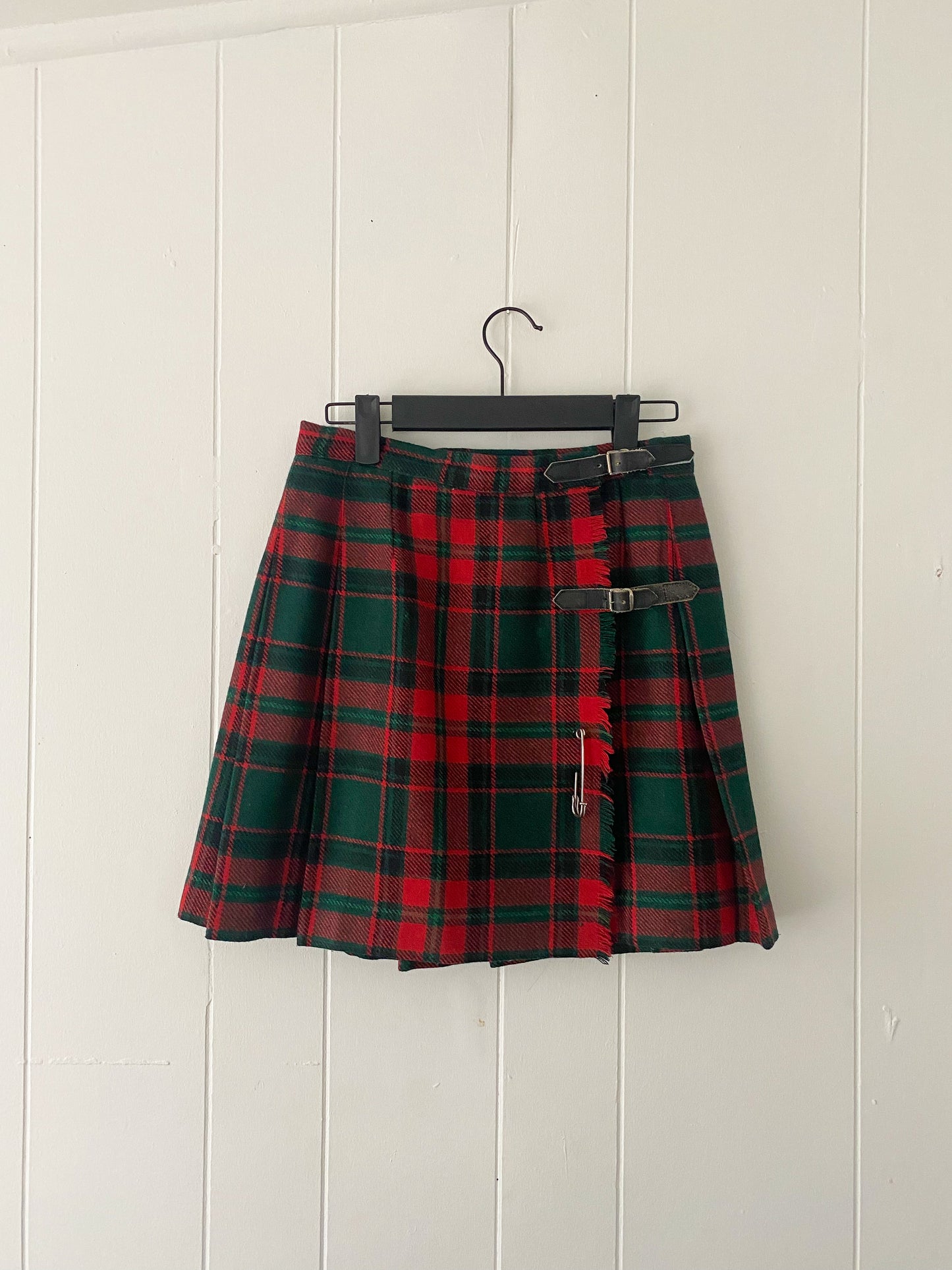 Vintage Plaid Pleated Skirt