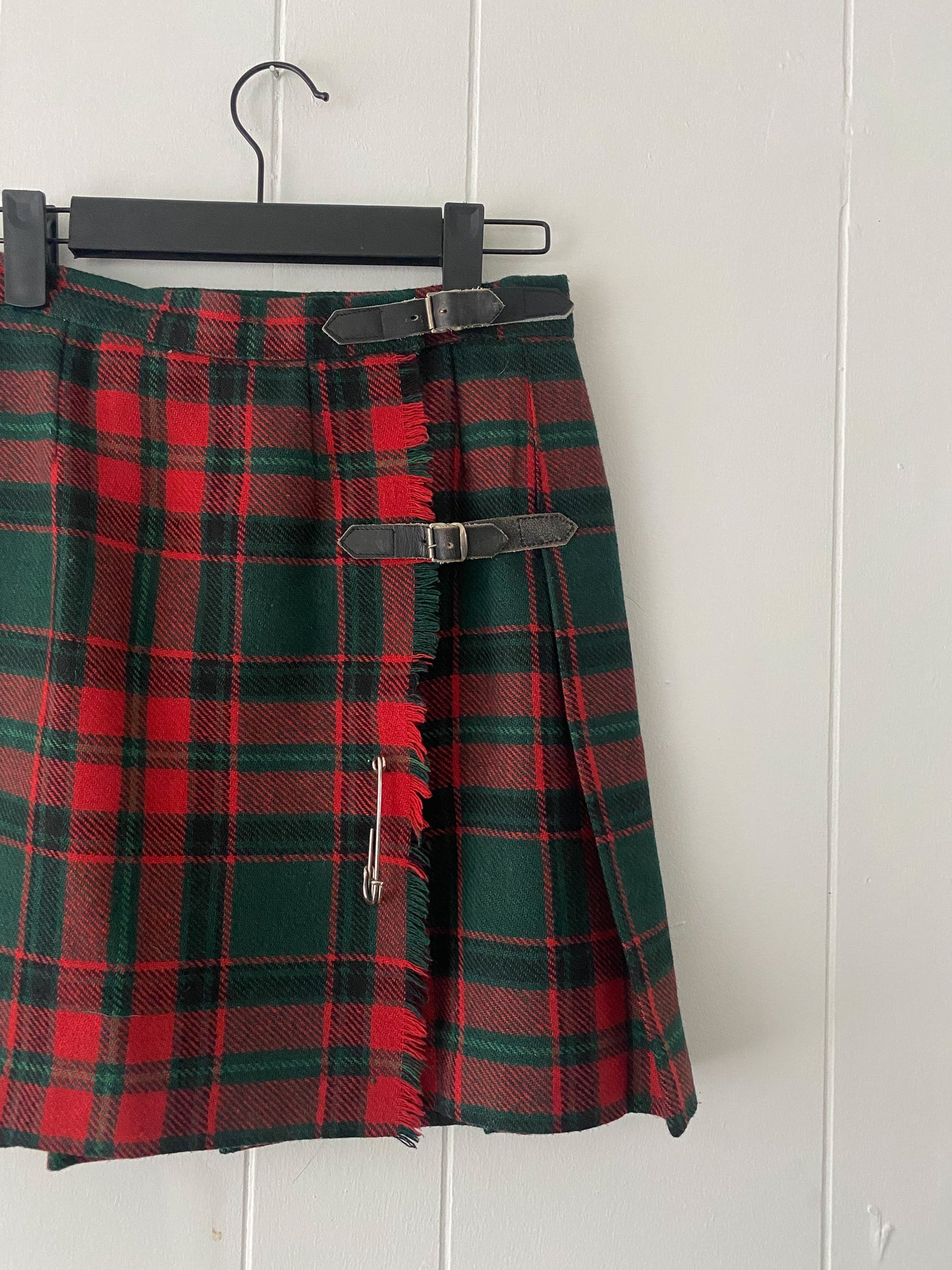 Vintage Plaid Pleated Skirt
