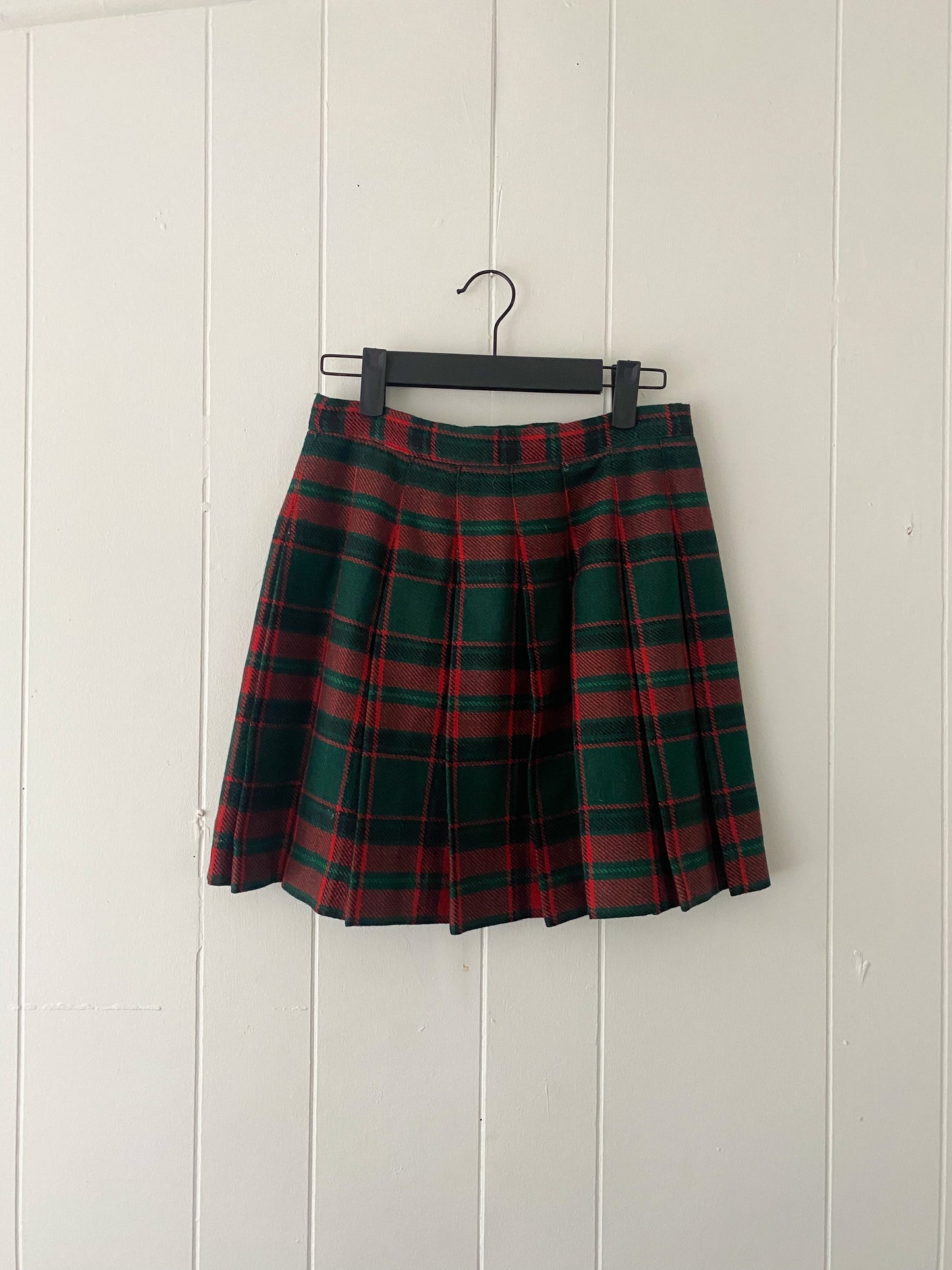 Vintage Plaid Pleated Skirt