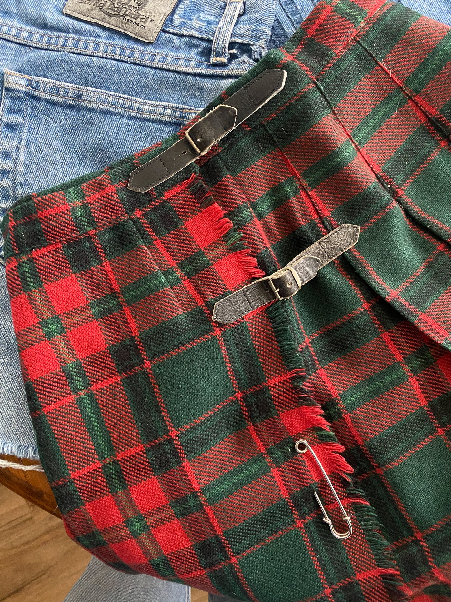 Vintage Plaid Pleated Skirt