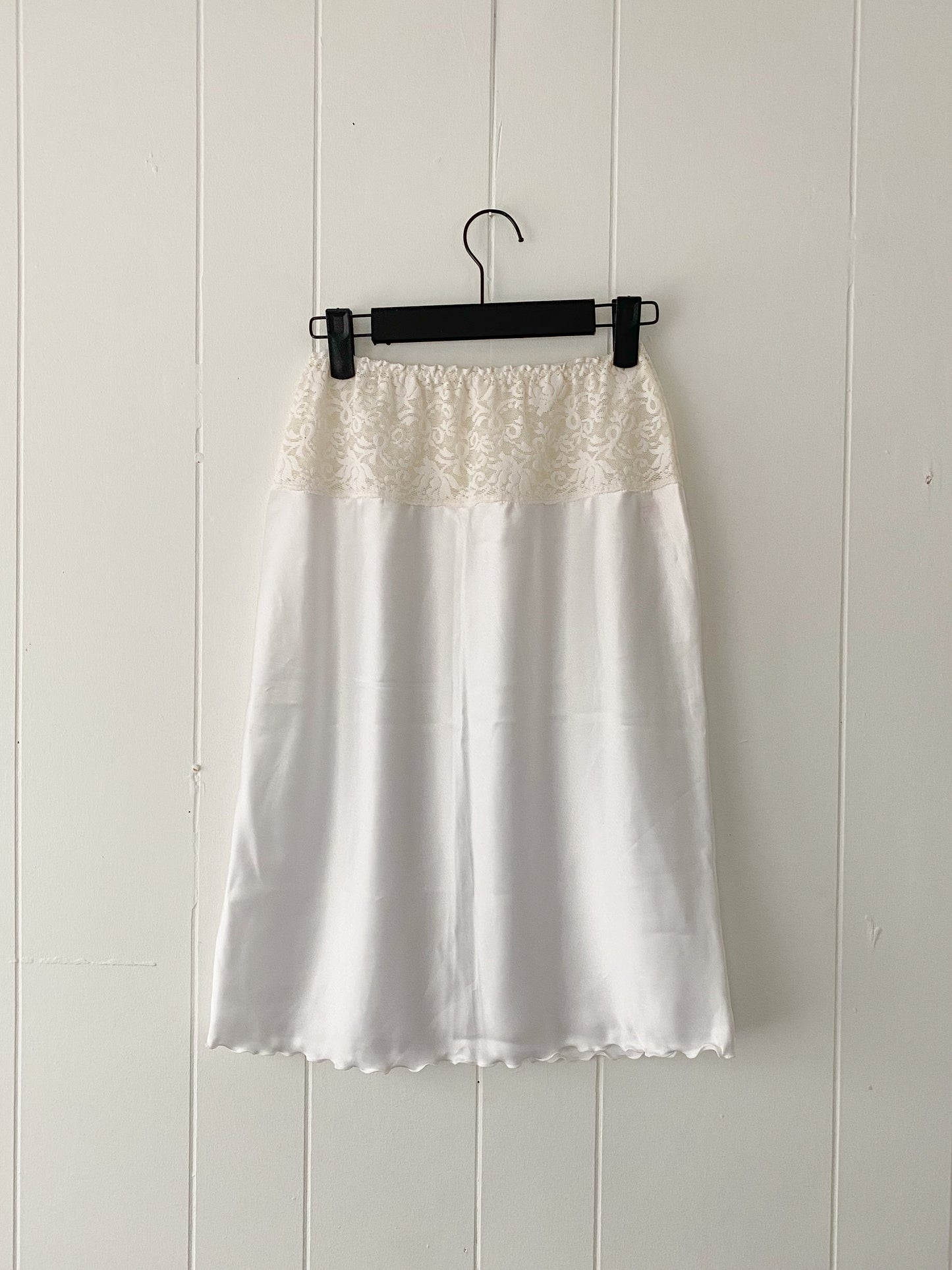 Vintage Lace & Satin Slip Skirt