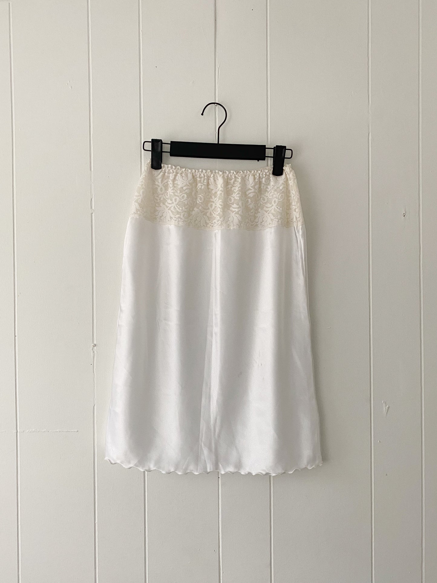 Vintage Lace & Satin Slip Skirt