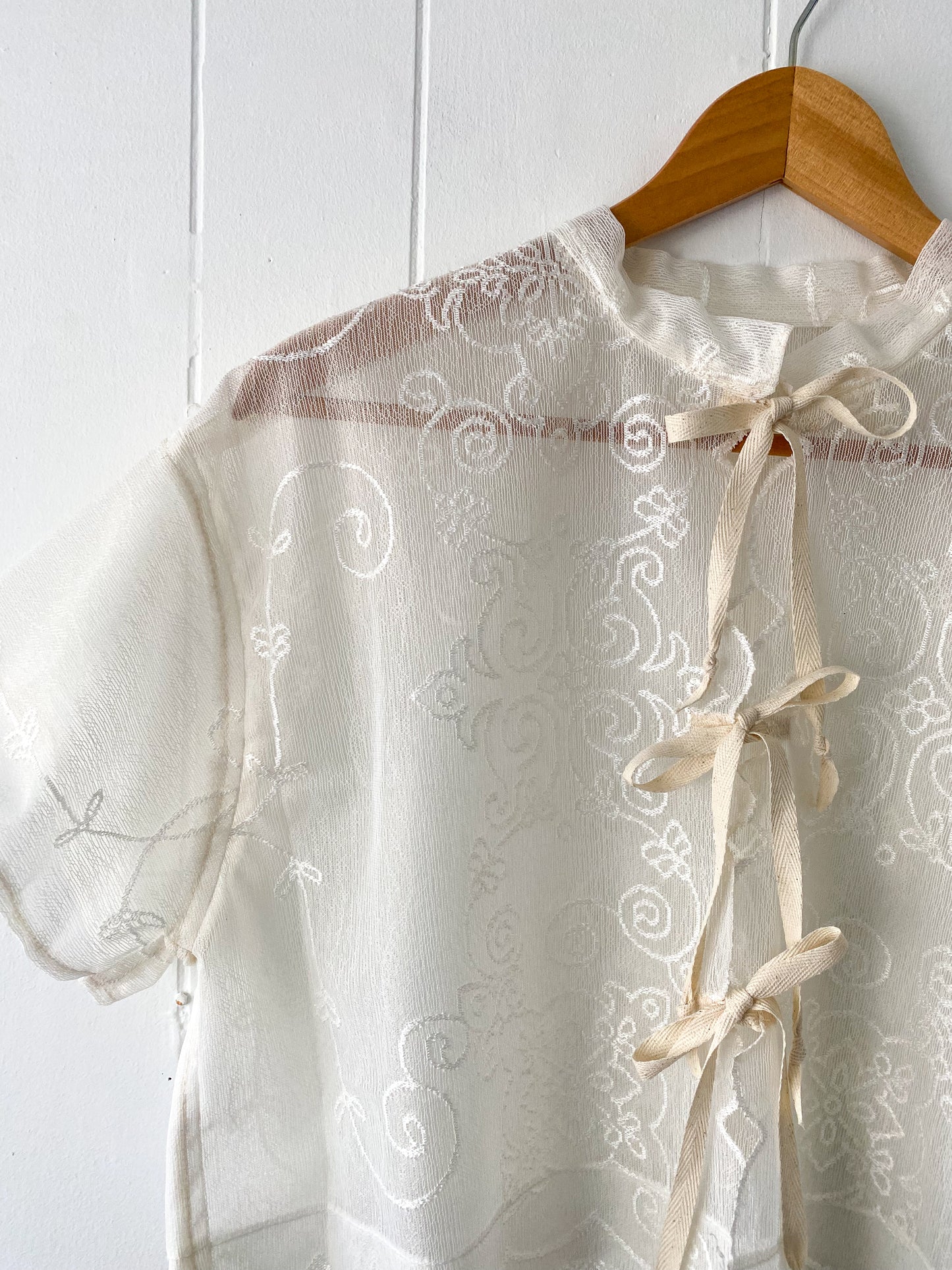 Upcycled Tie Front Blouse