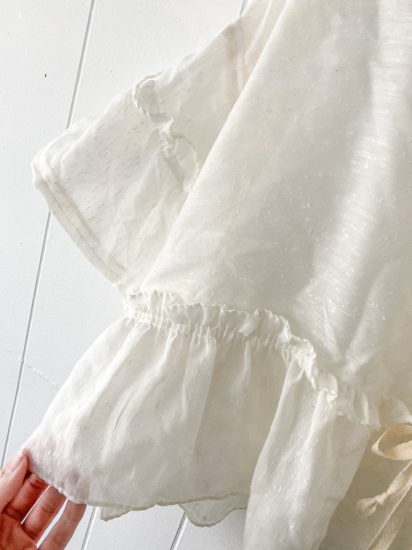 Upcycled Tie Front Blouse