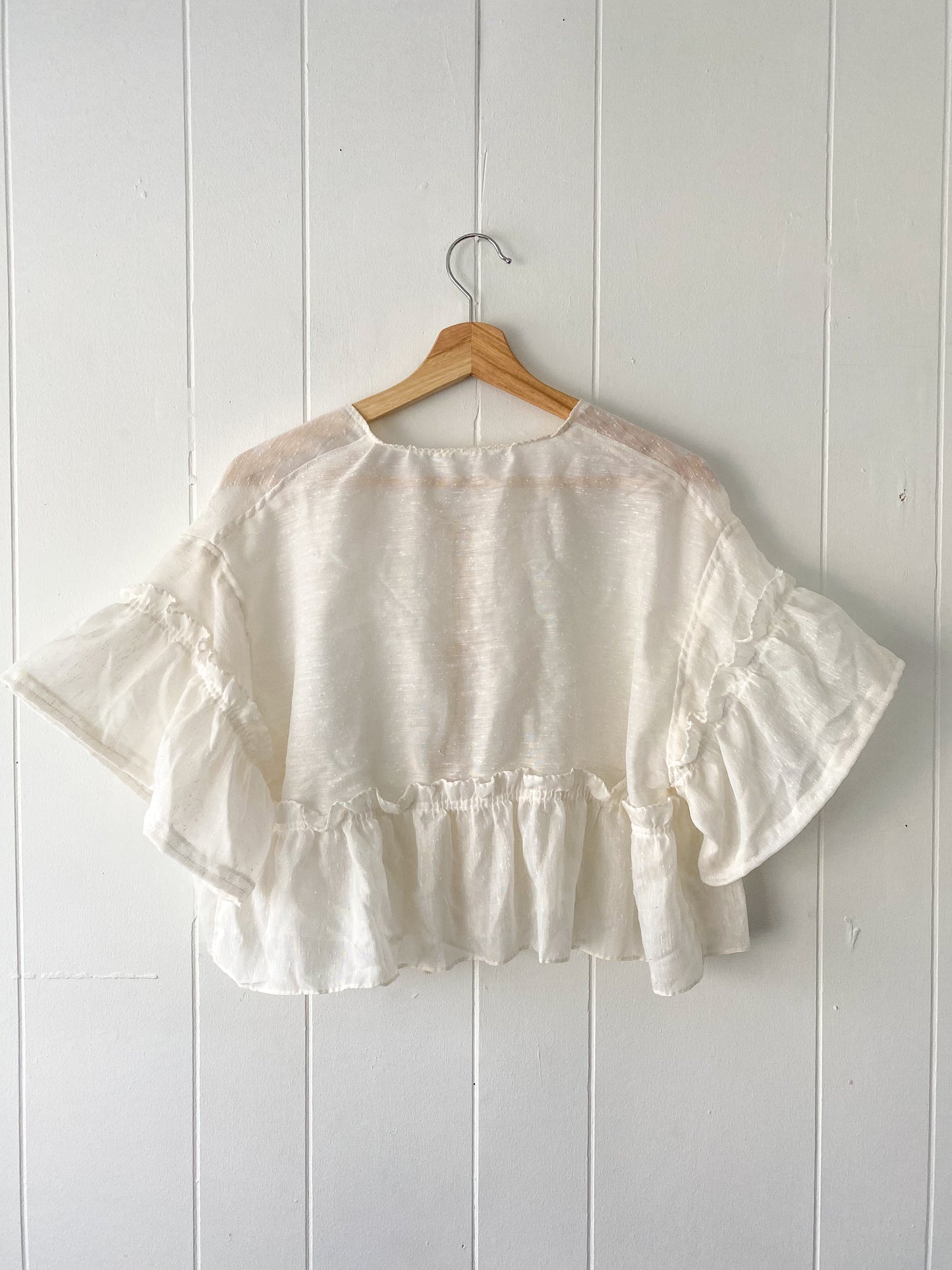 Upcycled Tie Front Blouse