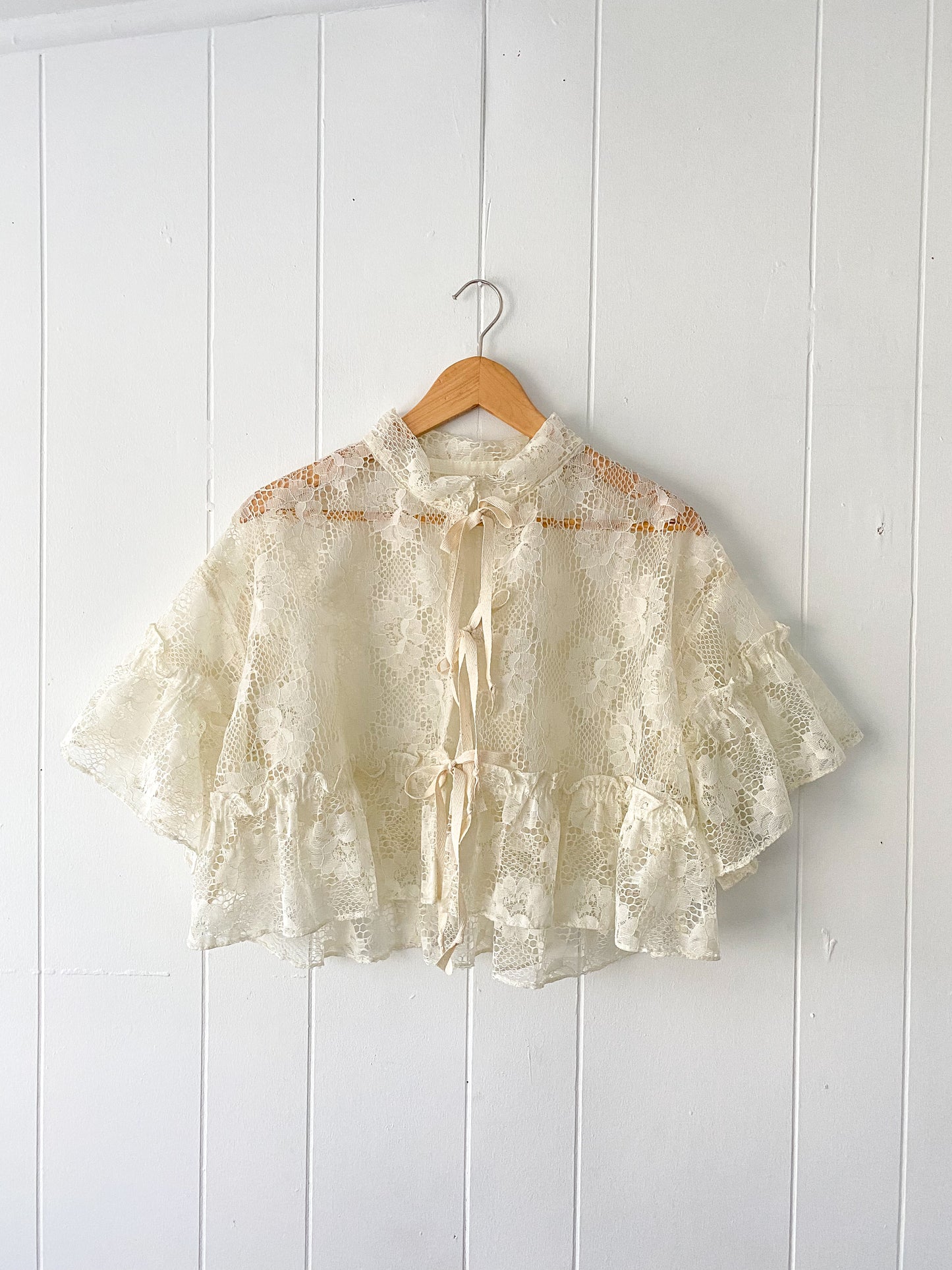 Upcycled Tie Front Blouse