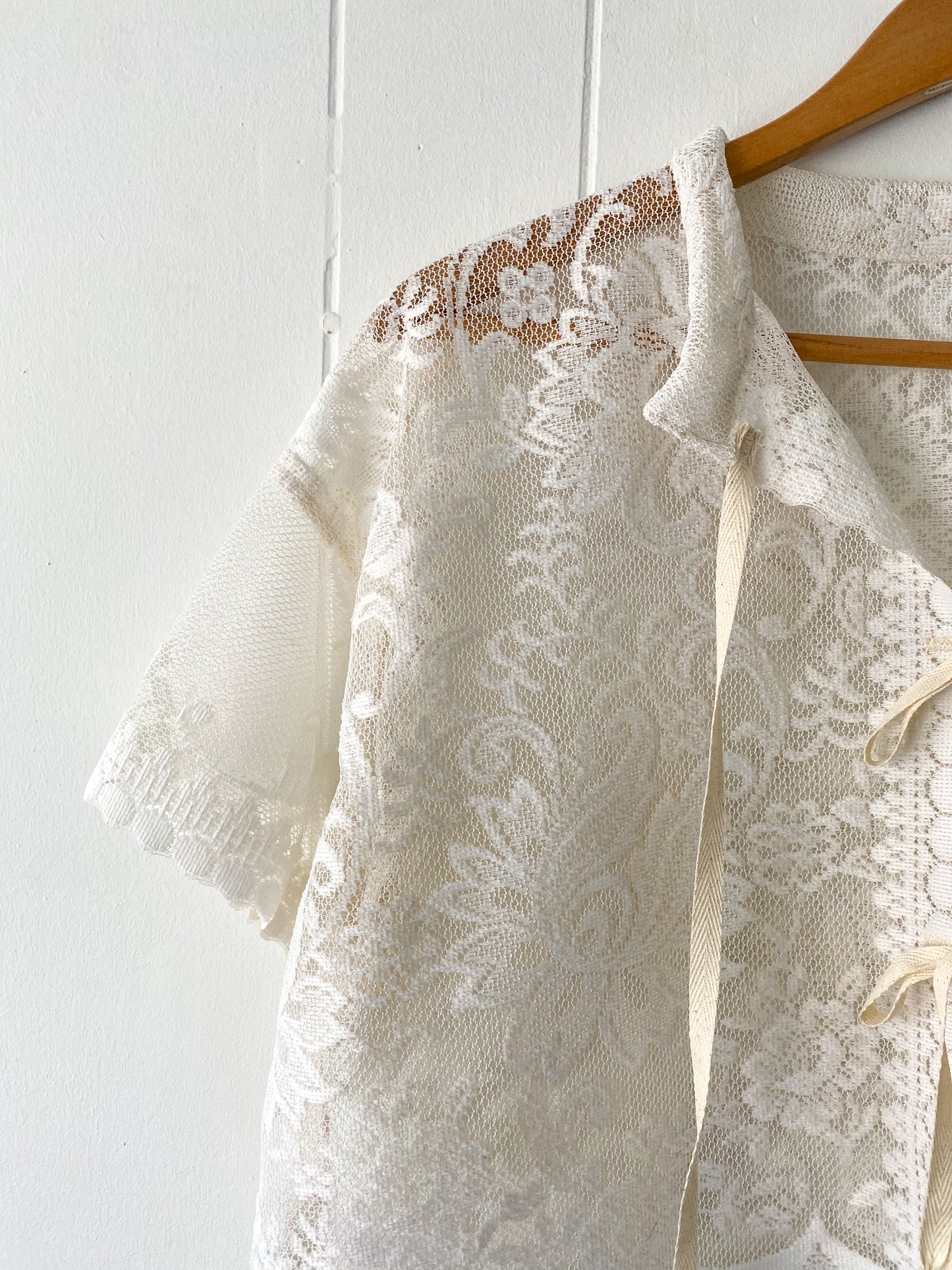 Upcycled Tie Front Blouse