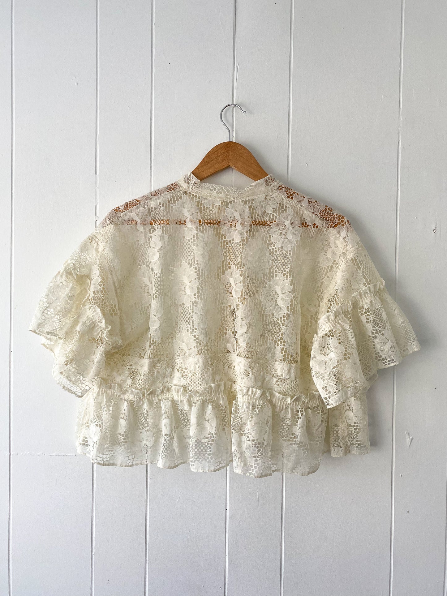 Upcycled Tie Front Blouse