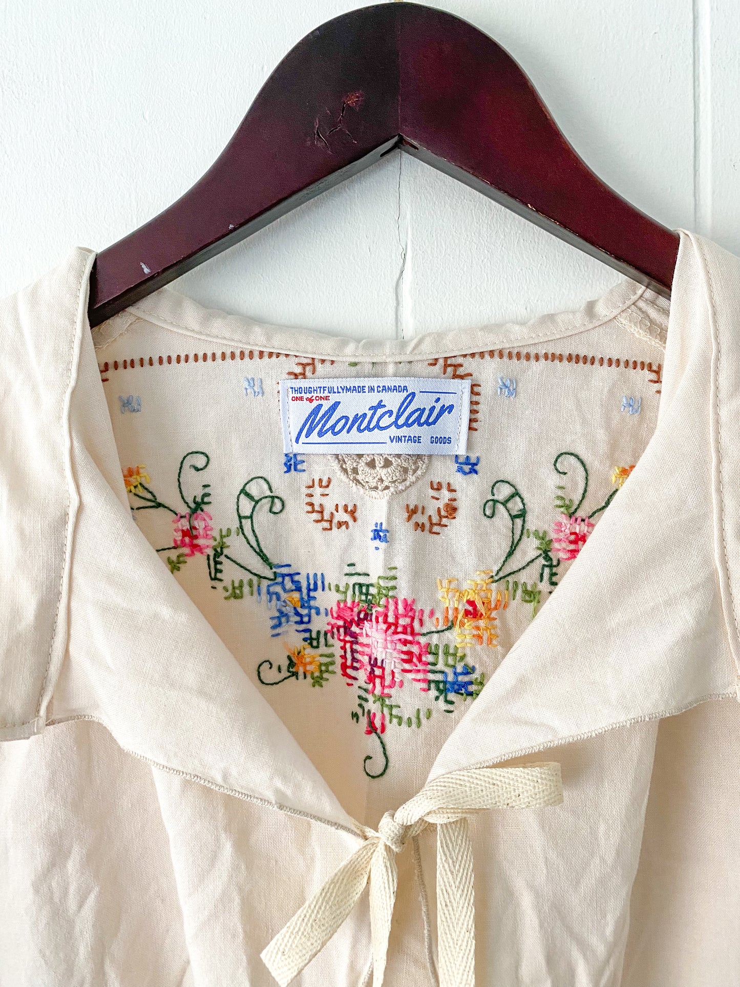 Upcycled Tie Front Blouse