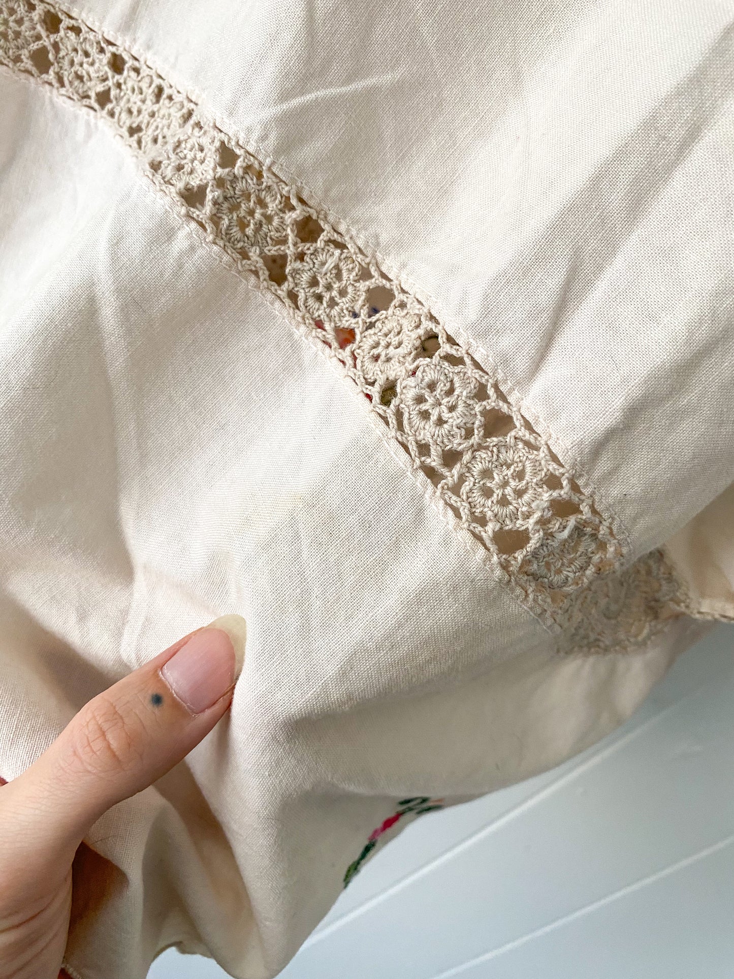 Upcycled Tie Front Blouse