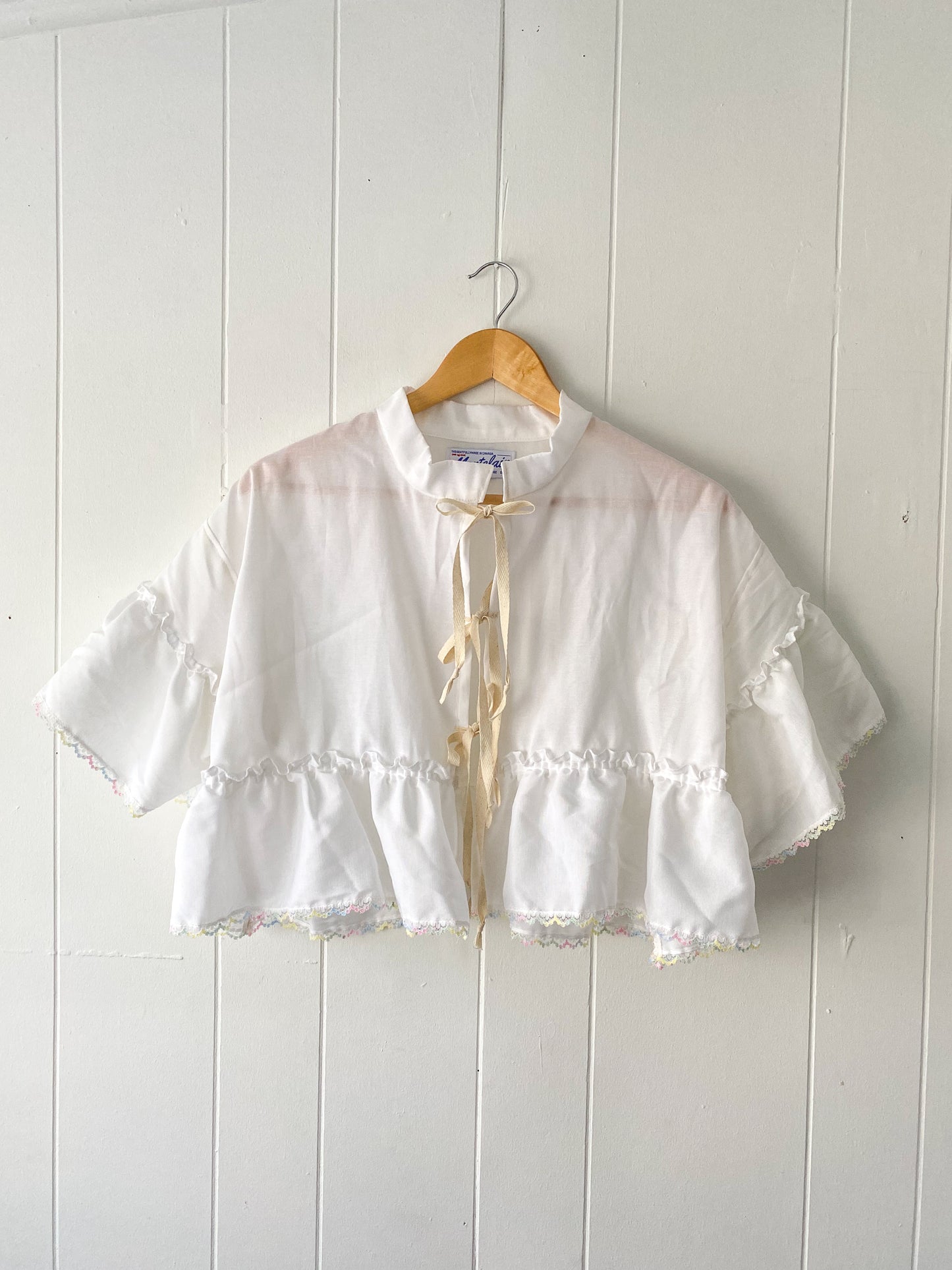 Upcycled Tie Front Blouse