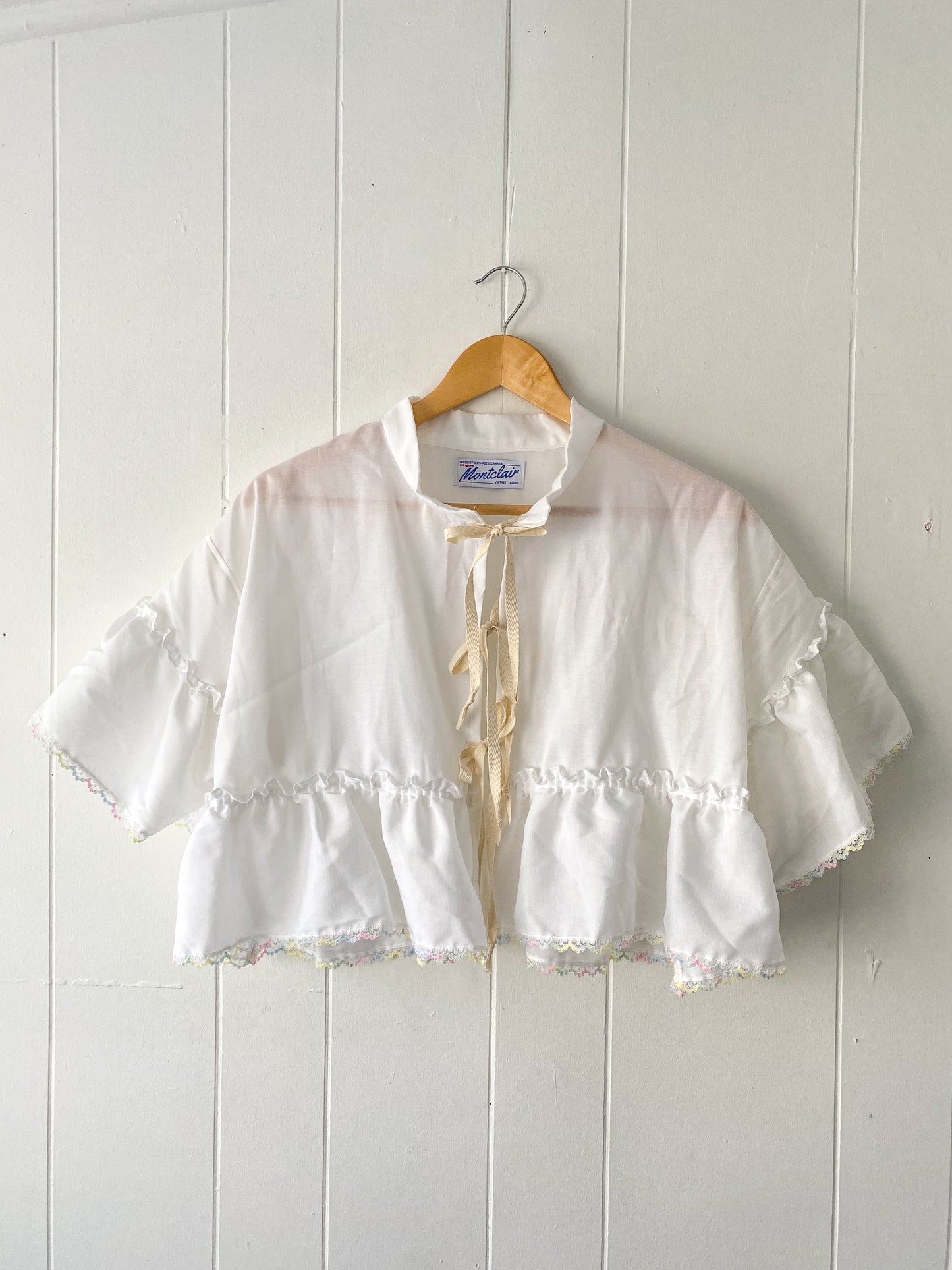 Upcycled Tie Front Blouse