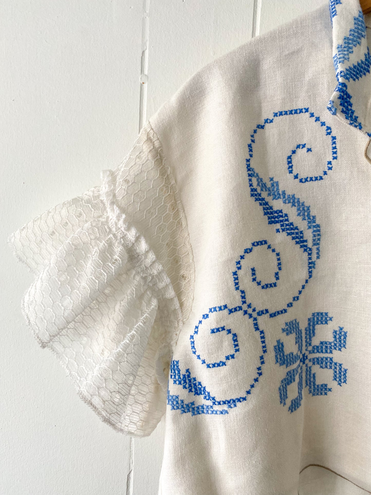 Upcycled Tie Front Blouse