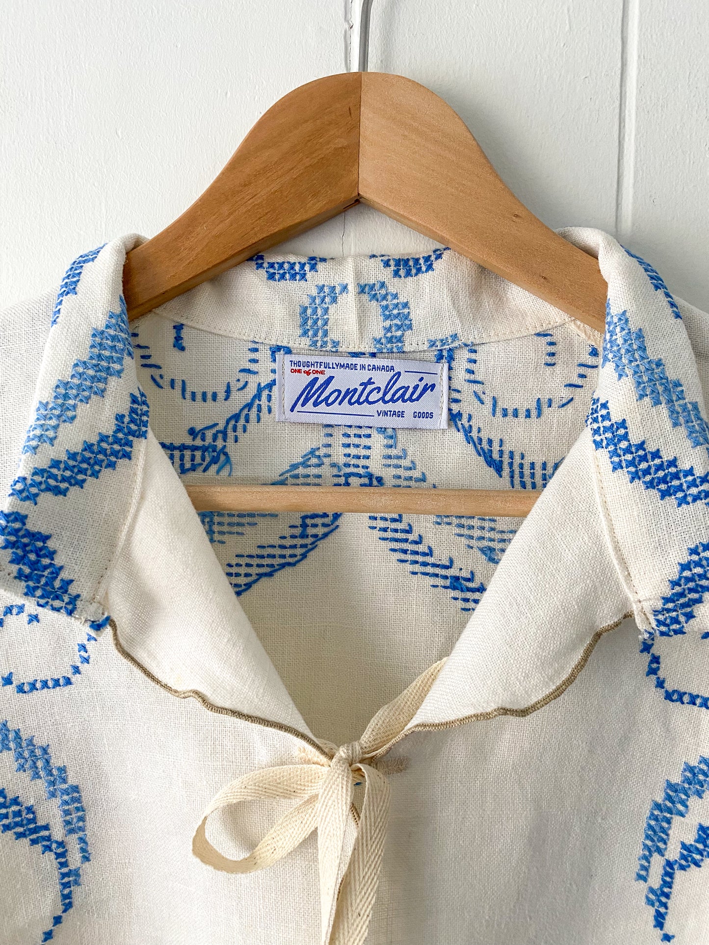 Upcycled Tie Front Blouse