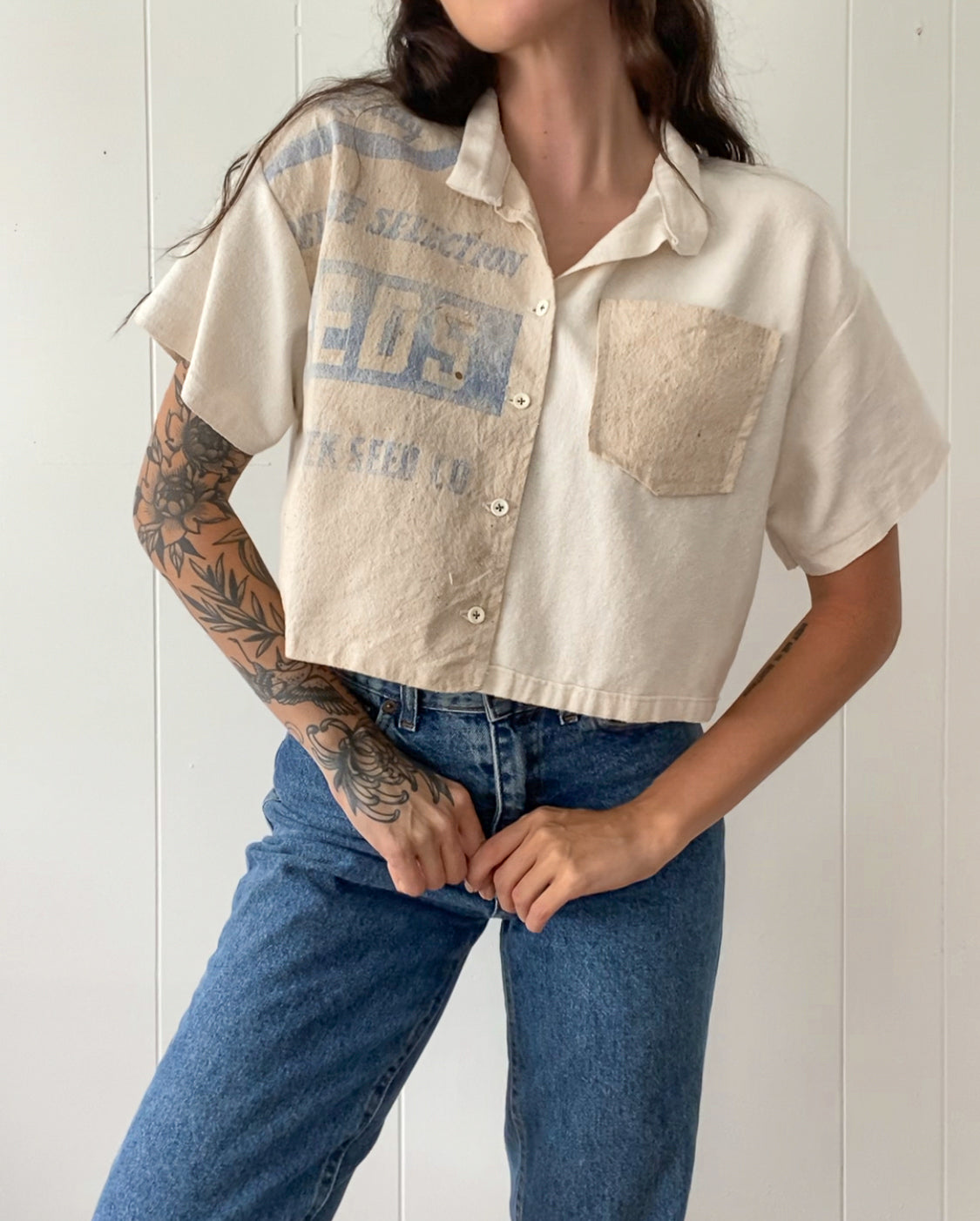 Upcycled Vintage Feedsack Top