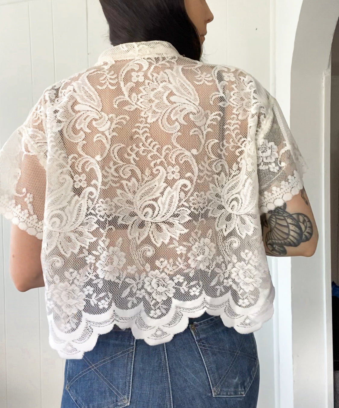 Upcycled Tie Front Blouse
