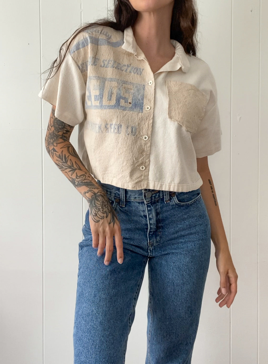 Upcycled Vintage Feedsack Top