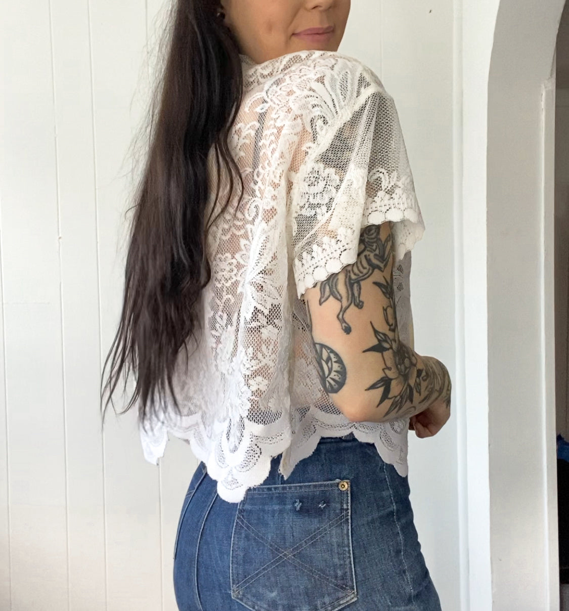 Upcycled Tie Front Blouse