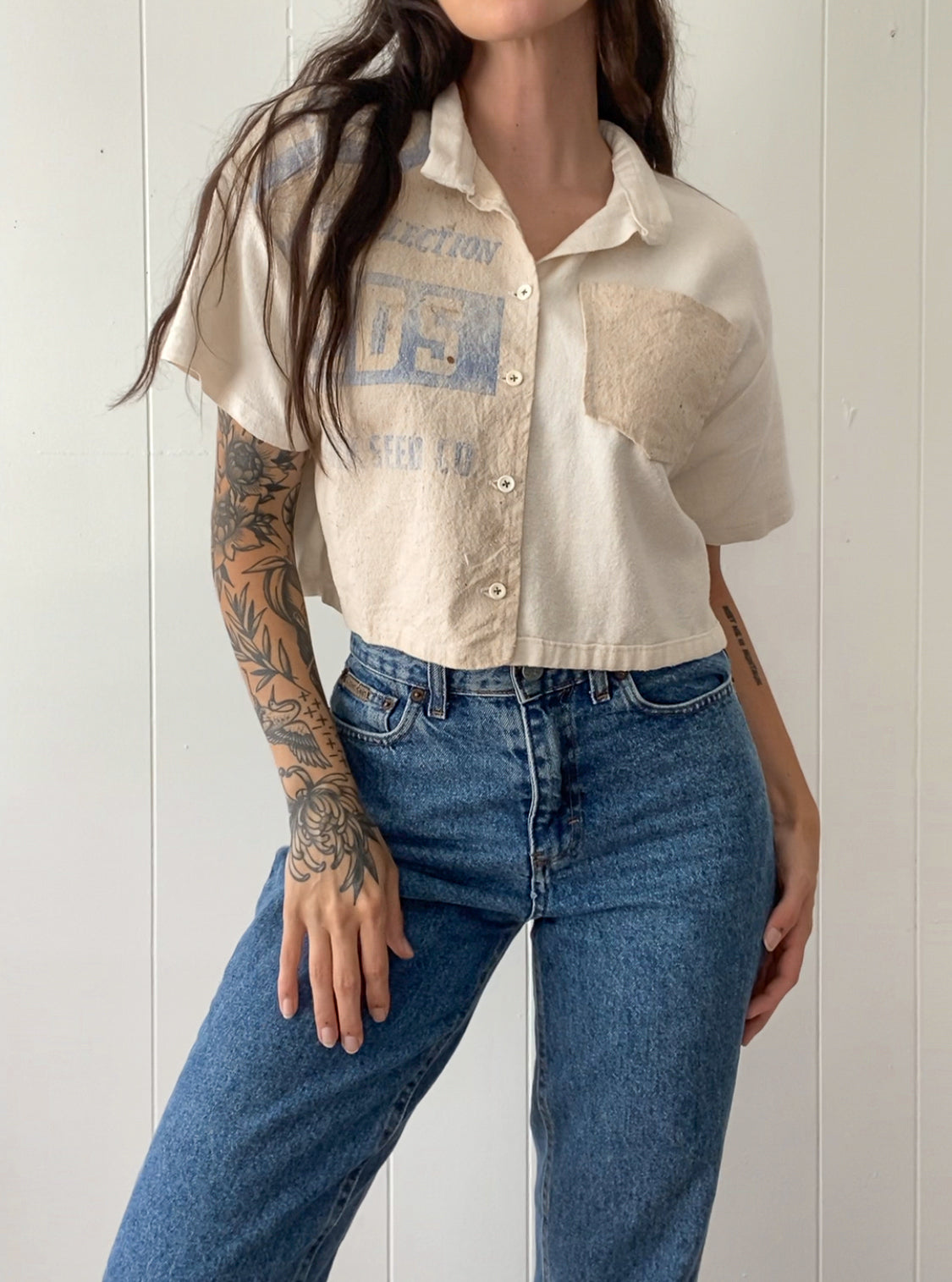 Upcycled Vintage Feedsack Top