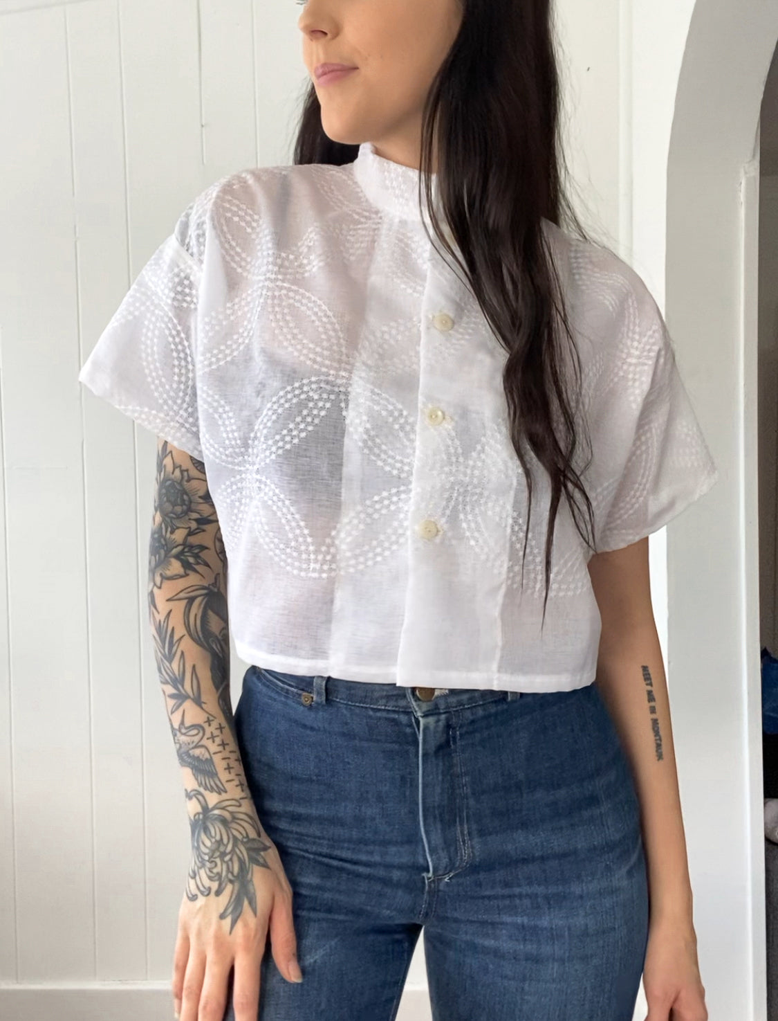 Upcycled Button Up Blouse