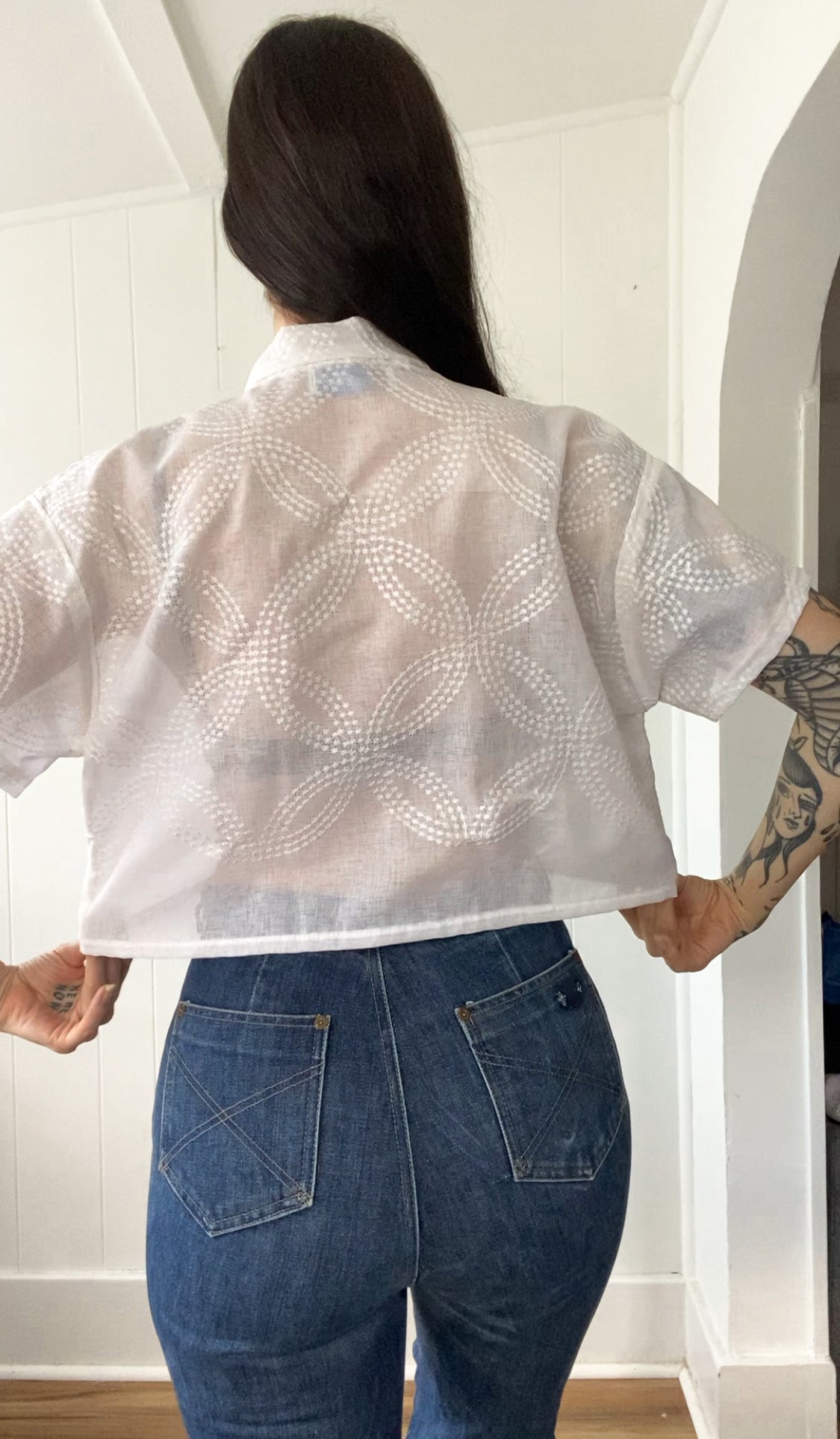 Upcycled Button Up Blouse