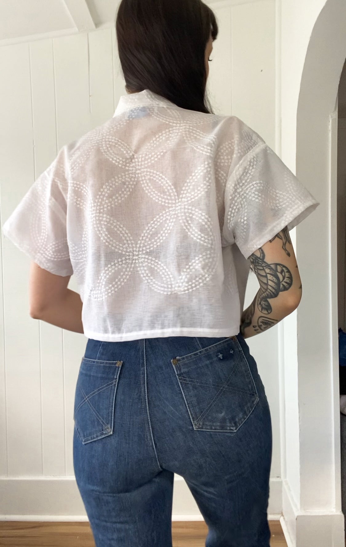 Upcycled Button Up Blouse