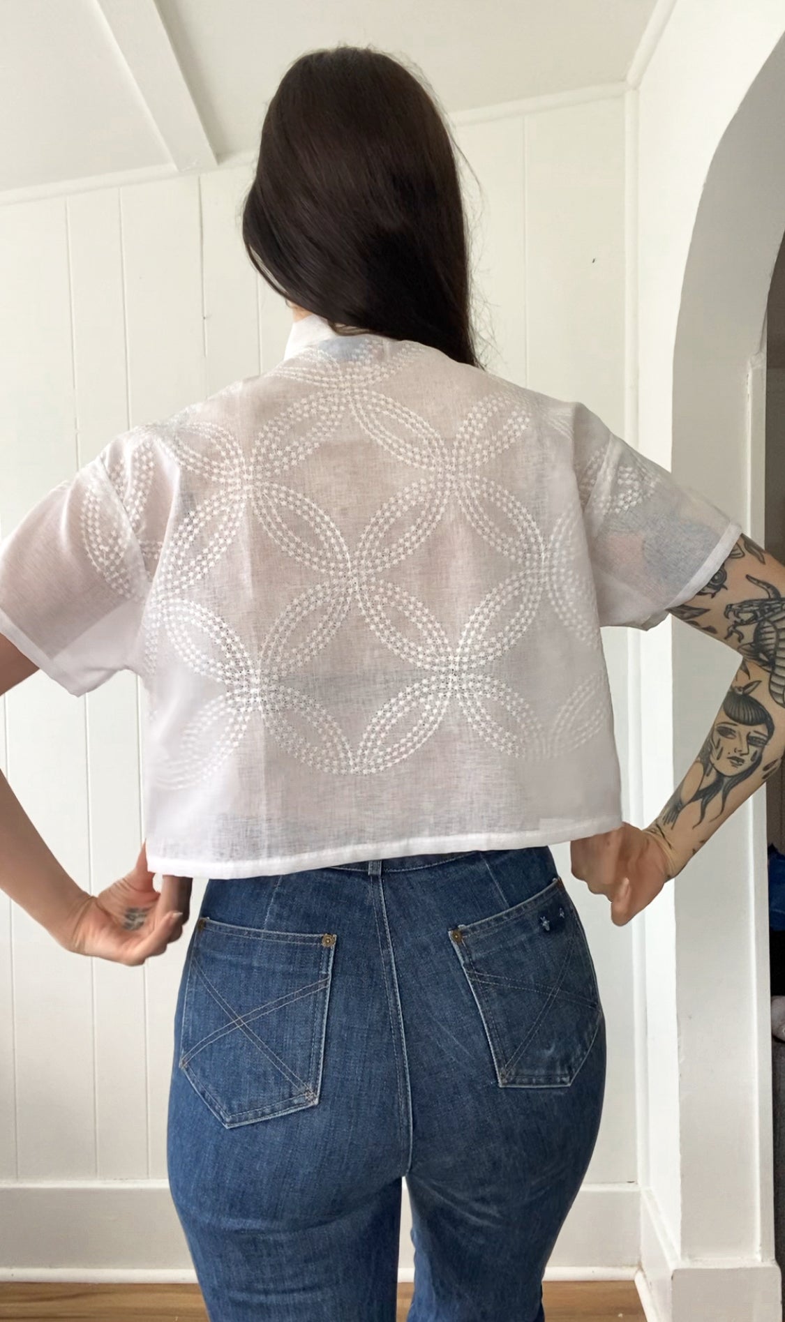Upcycled Button Up Blouse