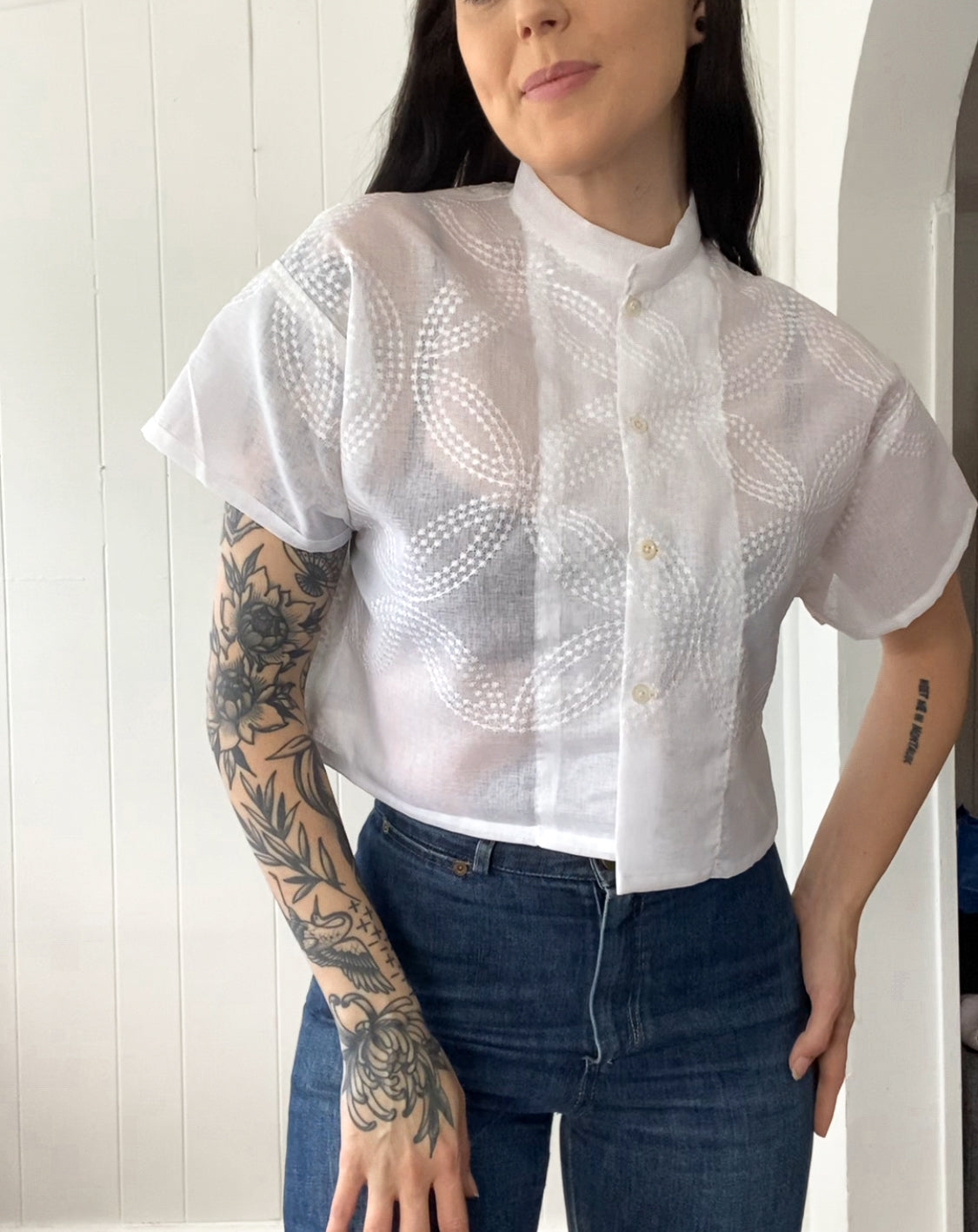 Upcycled Button Up Blouse