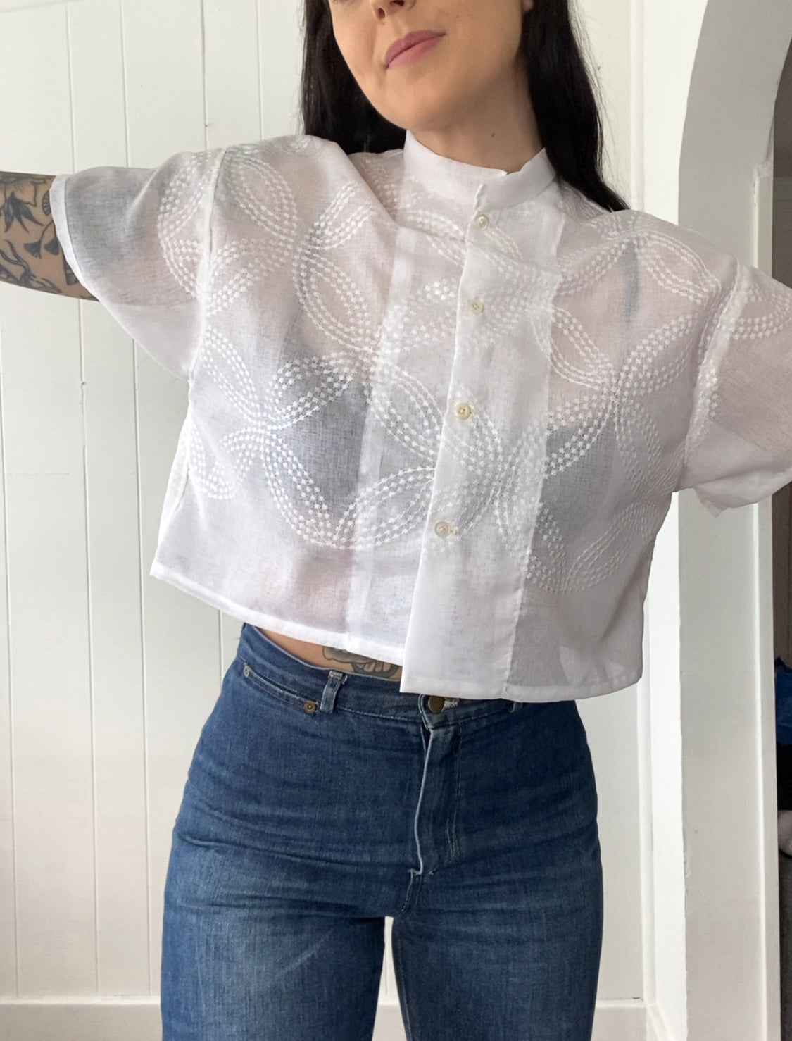 Upcycled Button Up Blouse