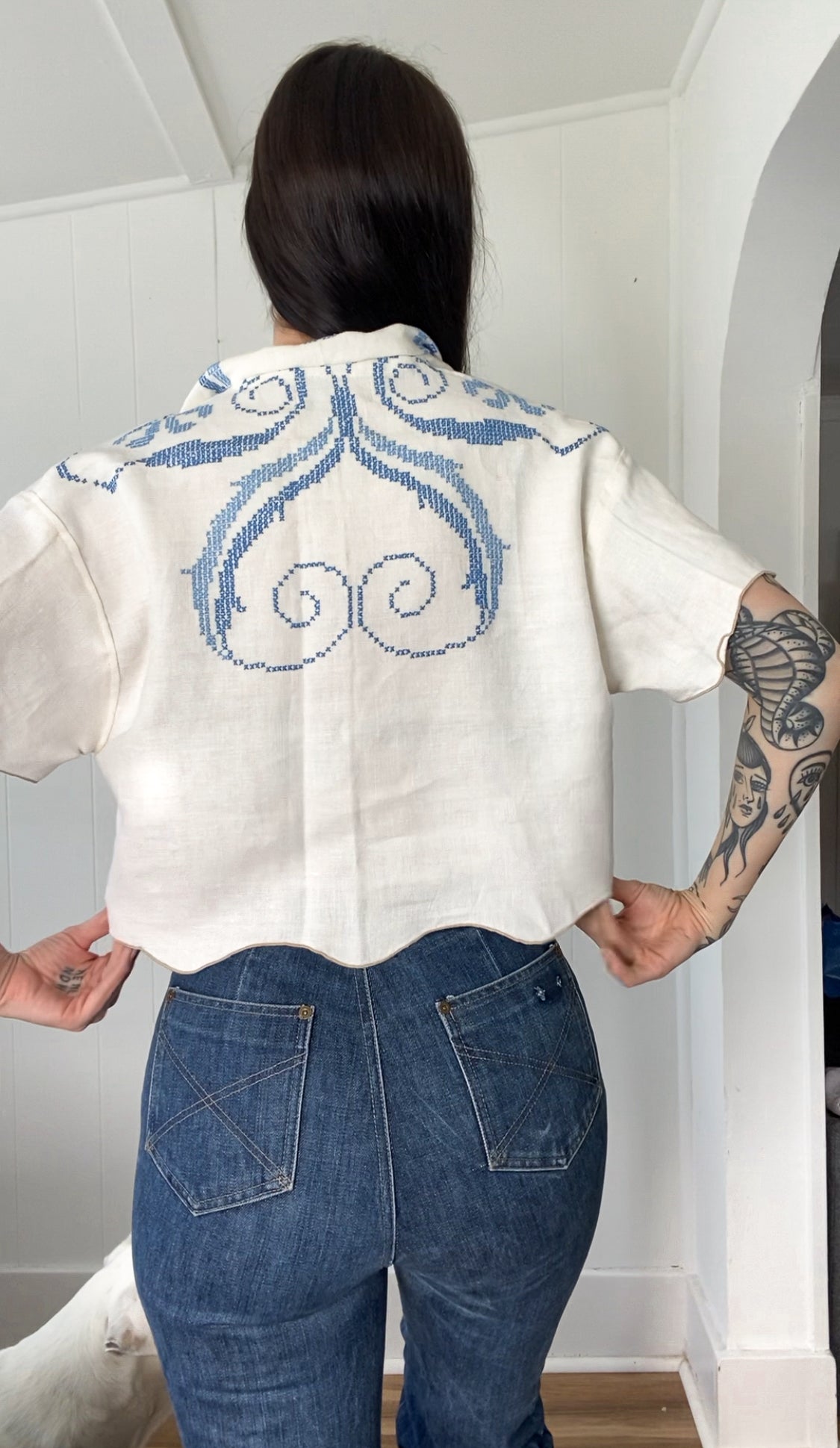 Upcycled Button Up Blouse