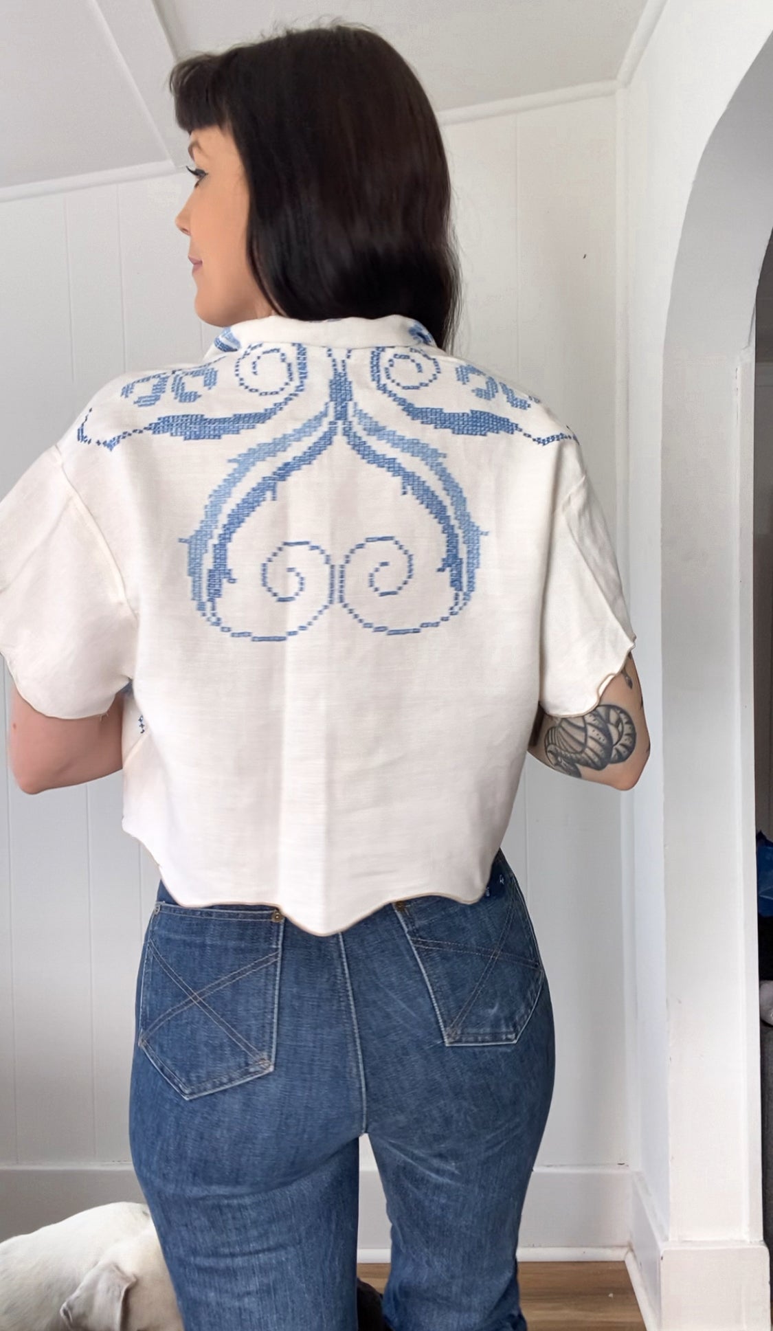 Upcycled Button Up Blouse